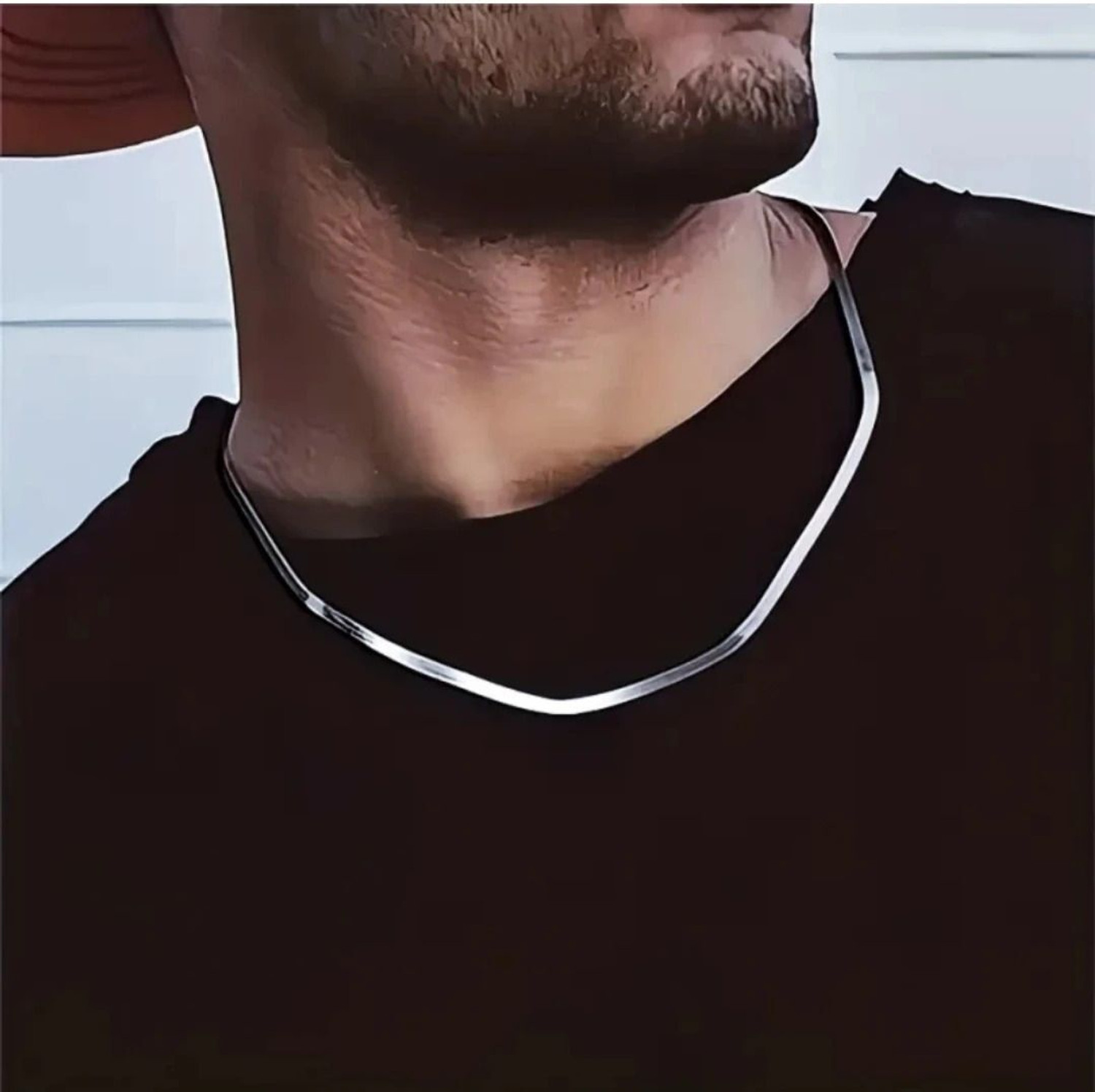Image of Devora Anti Tarnish Plain Silk Design 3mm Silver Plated Neck Chain Silver Plated Stainless Steel Chain