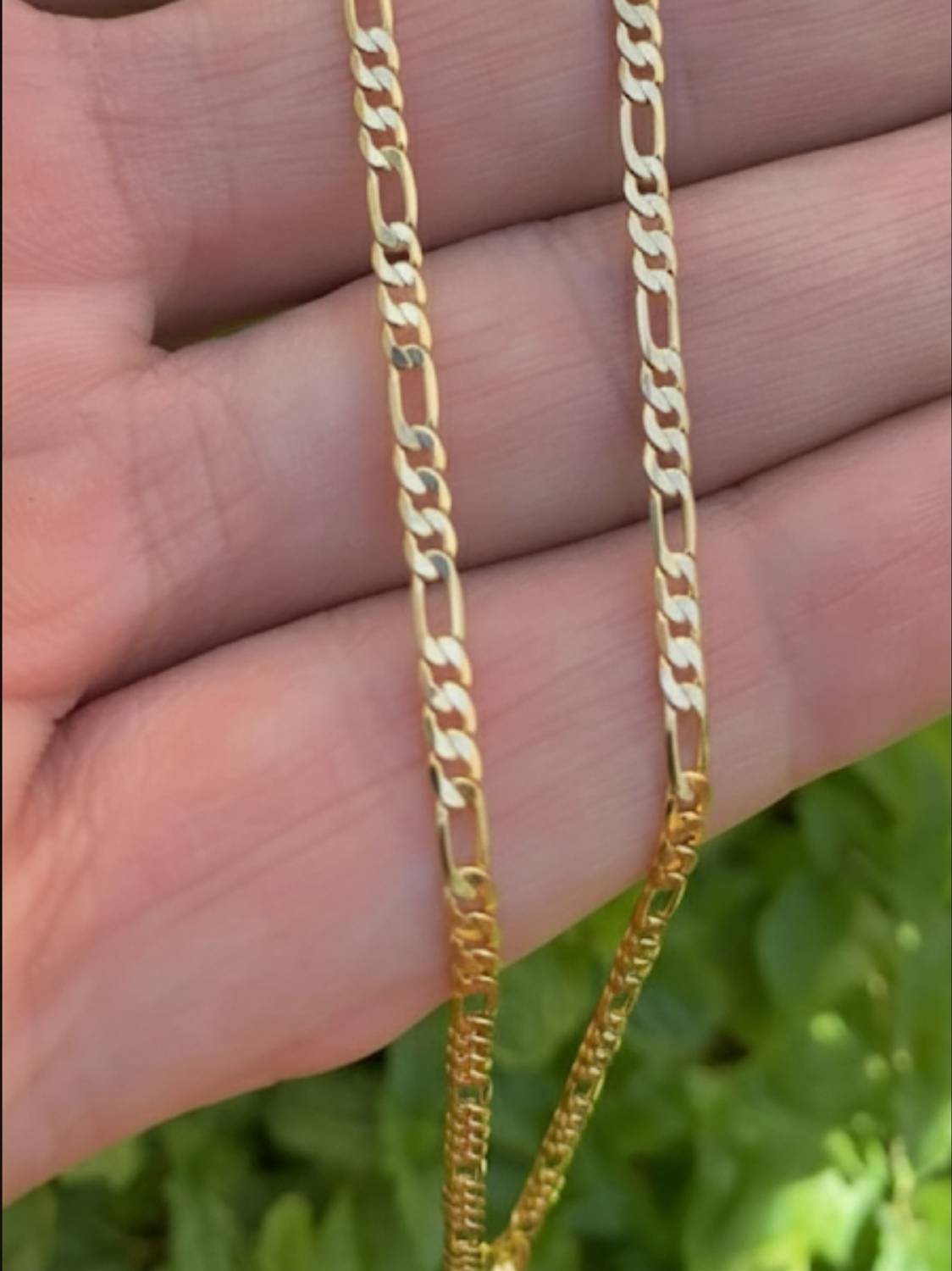 Ashiyanjewel Elegant Gold-Plated Figaro Chain Necklace. Brass Chain