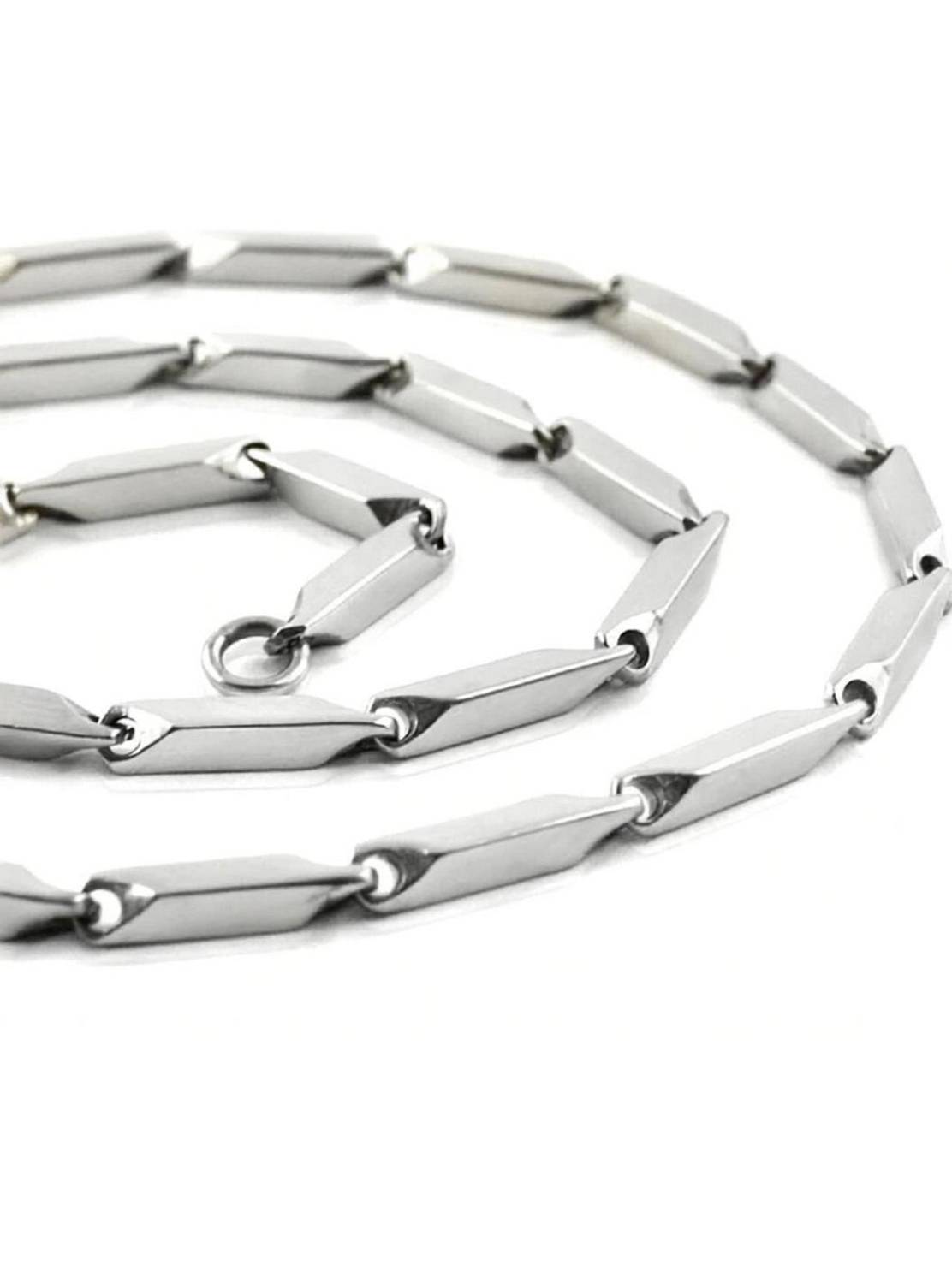 SILVERISH Platinum Plated Silver Chain for Men and Women Everyday Party Wear Chain (4mm ) Platinum Plated Stainless Steel Chain