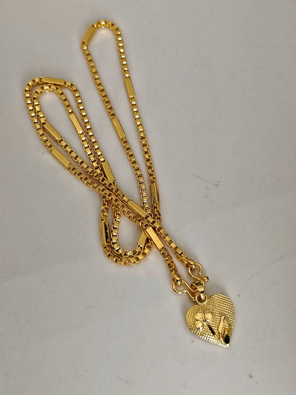 Image of HN JEWELLERY One Gram Gold Plated Chain Pendant Jewellery For Women And Girl 24 Inch Long Gold-plated Plated Brass Chain