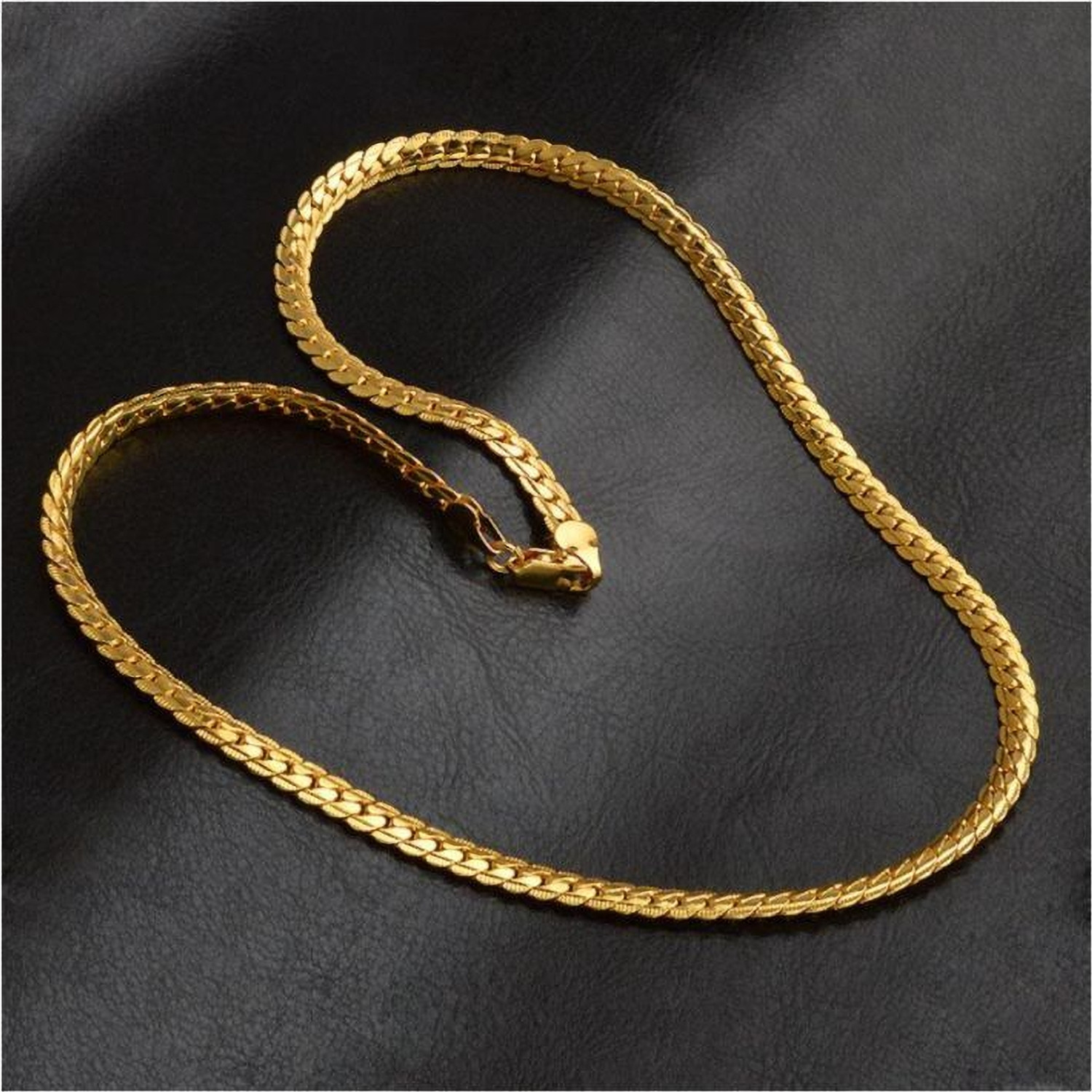 Image of Litchi Classic 316L Stainless Steel Silver for Men Gold-plated Plated Stainless Steel Chain