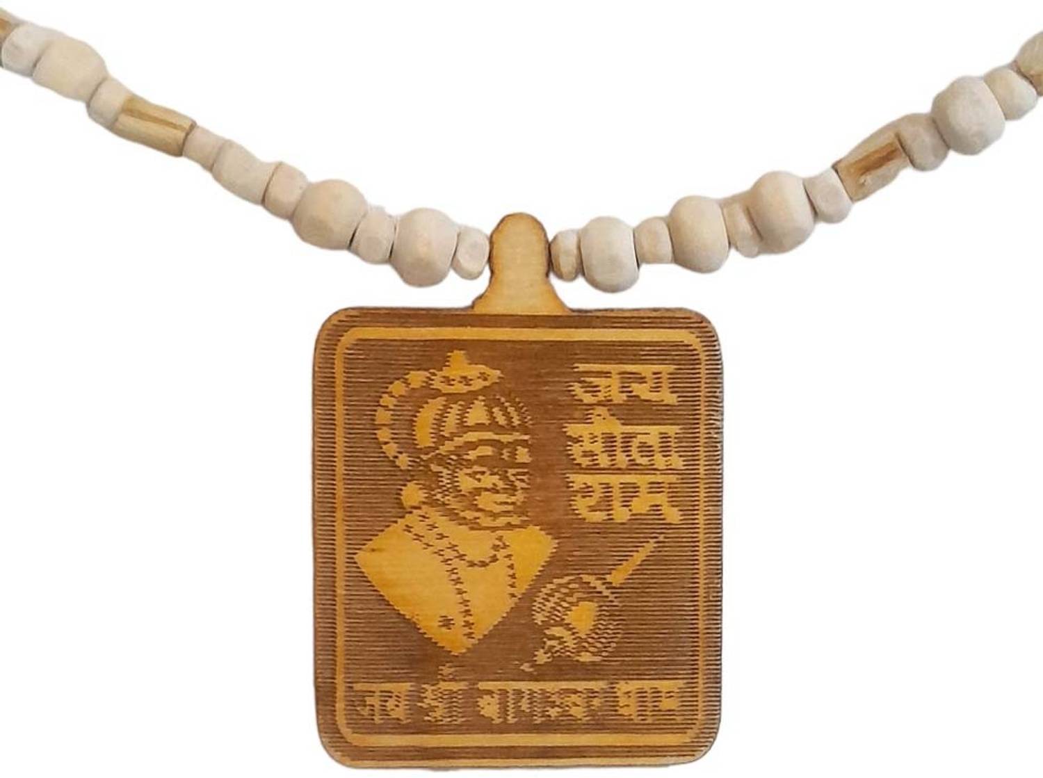 AIKAANT "SRI BHAGESHWAR DHAM" Hanuman Pendant Tulasi Mala | Bageshwar Dham SITARAM Tulsi Wood Necklace