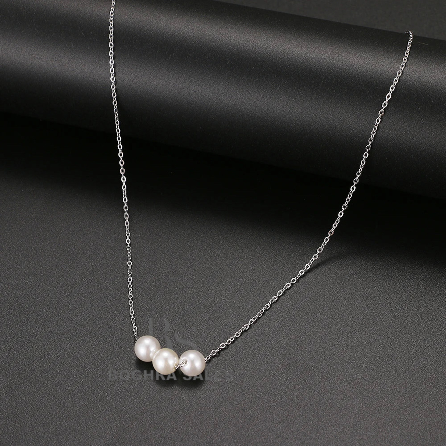 Image of BOGHRA SALES Shimmering Graceful Pack Of 6 Elegant Necklace Combo For Women And Girls Pearl, Cubic Zirconia, Diamond Gold-plated, Silver Plated Silver, Copper, Alloy Necklace