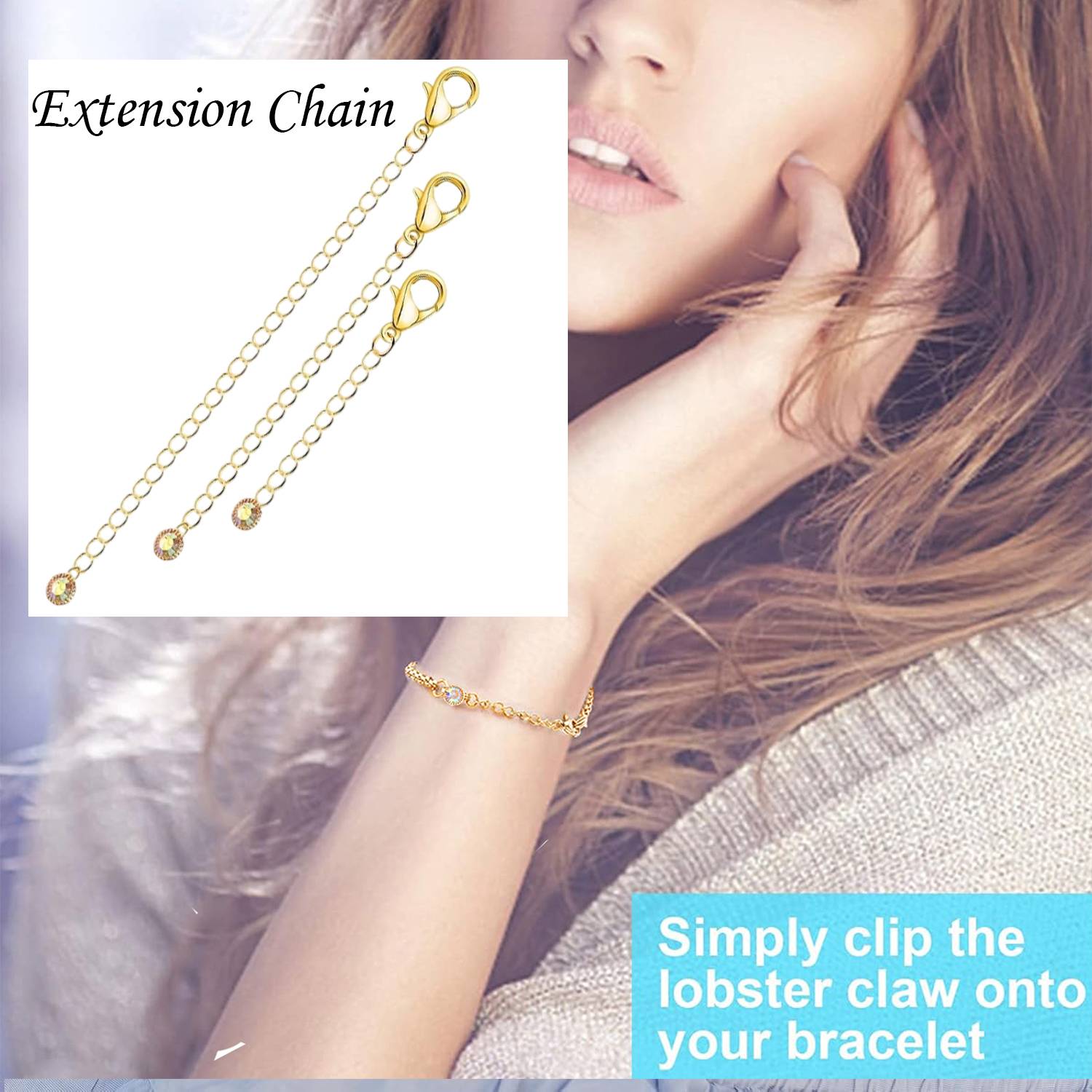 Bawree Gold Plated Extender Chain Adjustable Extension for Necklace Bracelet Anklet Gold-plated Plated Metal Chain