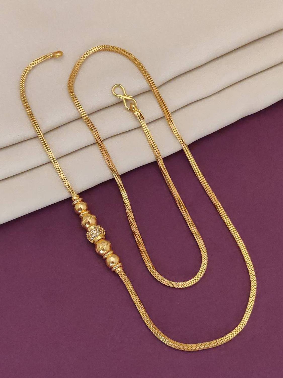 Aditya Enterprise mop chain Cubic Zirconia Gold-plated Plated Alloy Chain