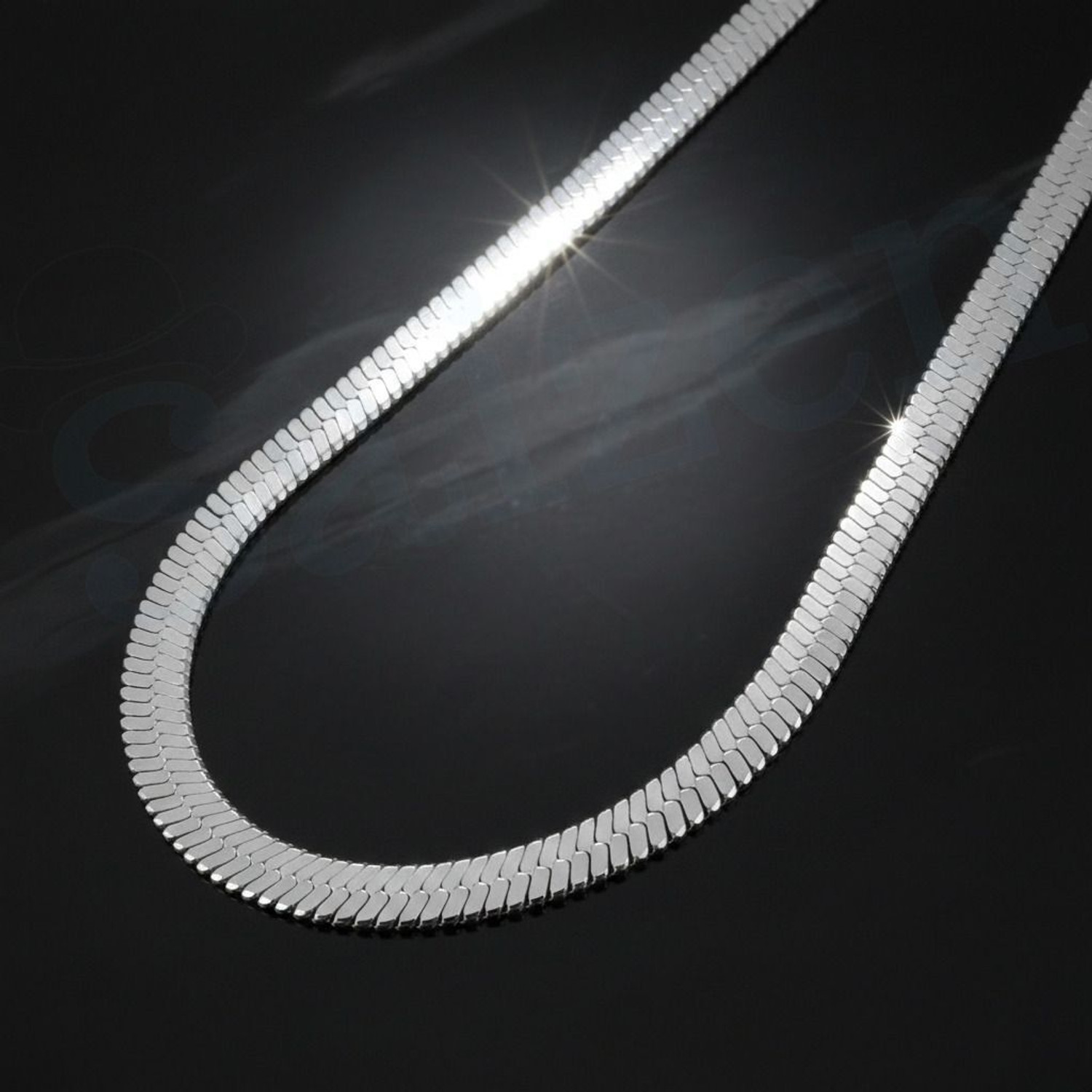 Image of SAIIZEN Silver plated Stainless Steel Snake Chain For Men And Boys Silver Plated Stainless Steel Chain