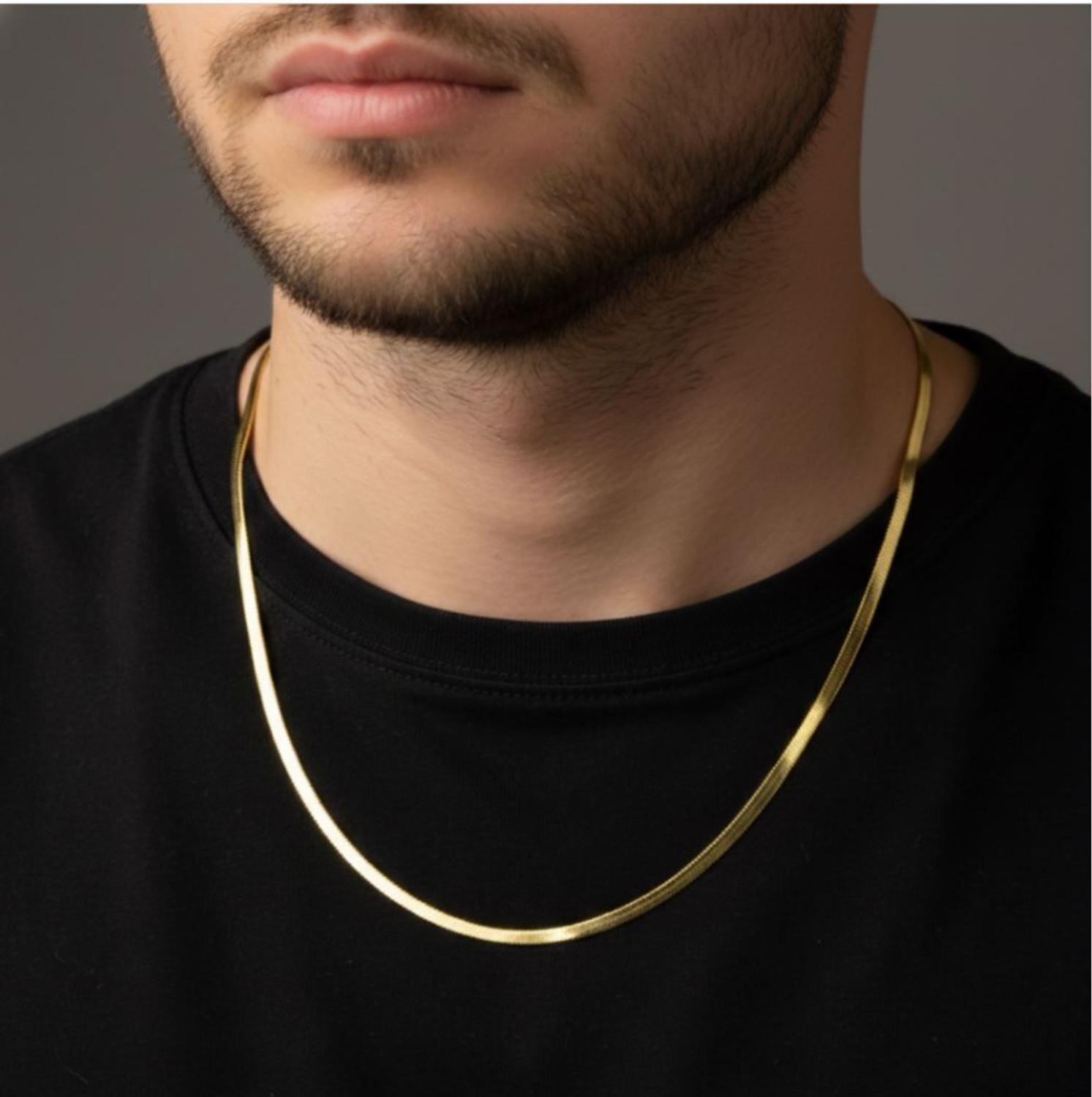Image of AASTHAS COLLECTIONS Gold Plated Snake Chain for Men and Boys, Stainless Steel Chain