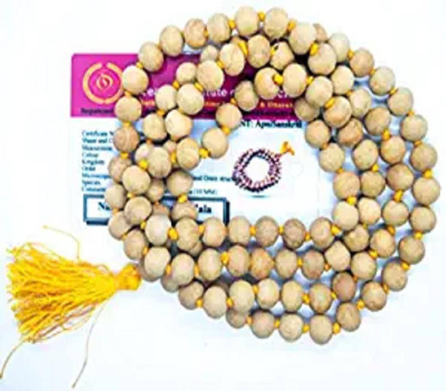 Apnisanskriti Chandan Mala Brown Sandalwood Mala (108+1 Beads, Lab Certified), Pack of 1 Wood Chain