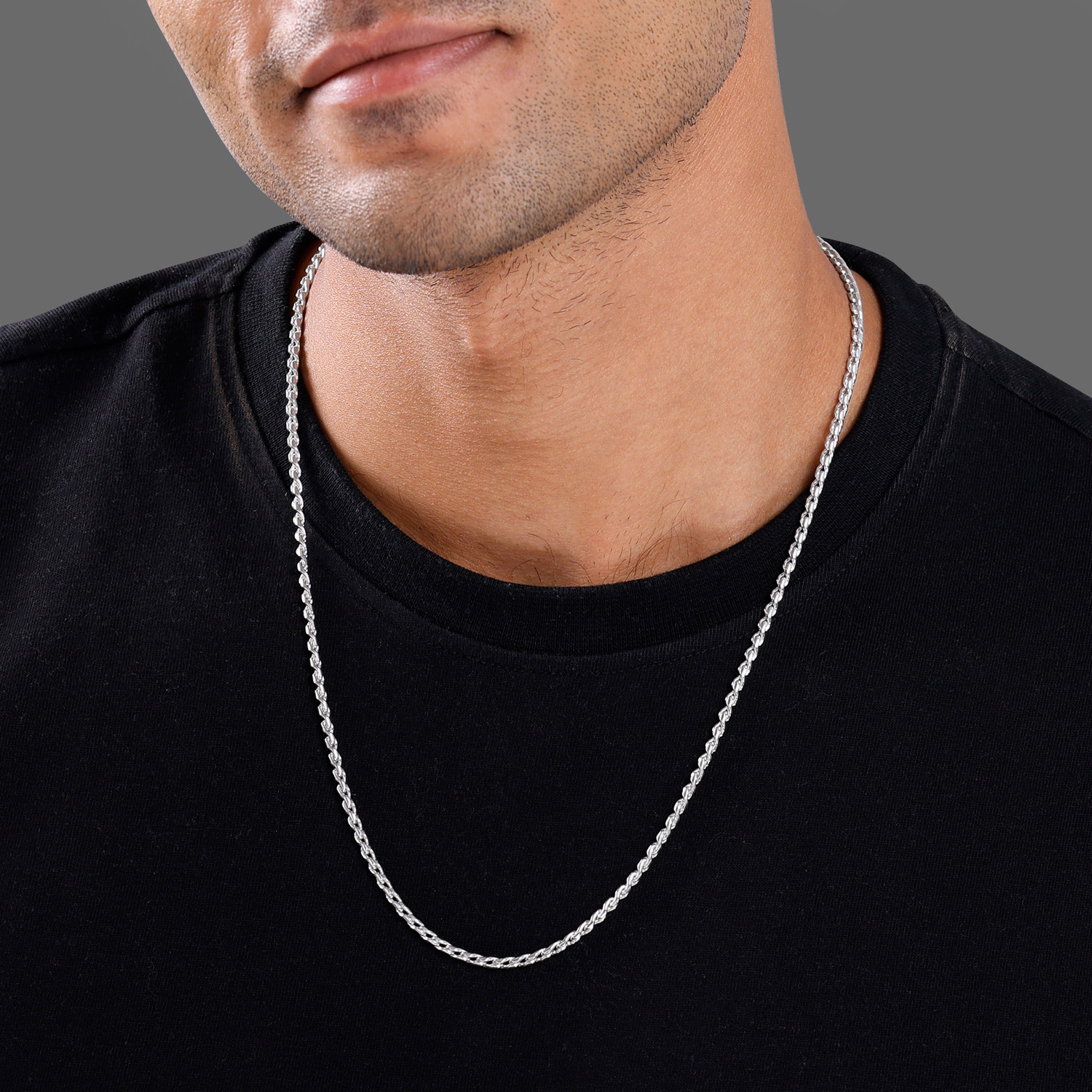 Image of GIVA Rhodium Plated Sterling Silver Chain