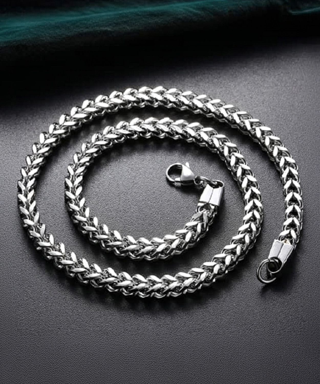 Image of Minprice High Quality Stainless Steel Silver 5mm Curb Necklace Chain for Men Boy Sterling Silver Plated Stainless Steel Chain