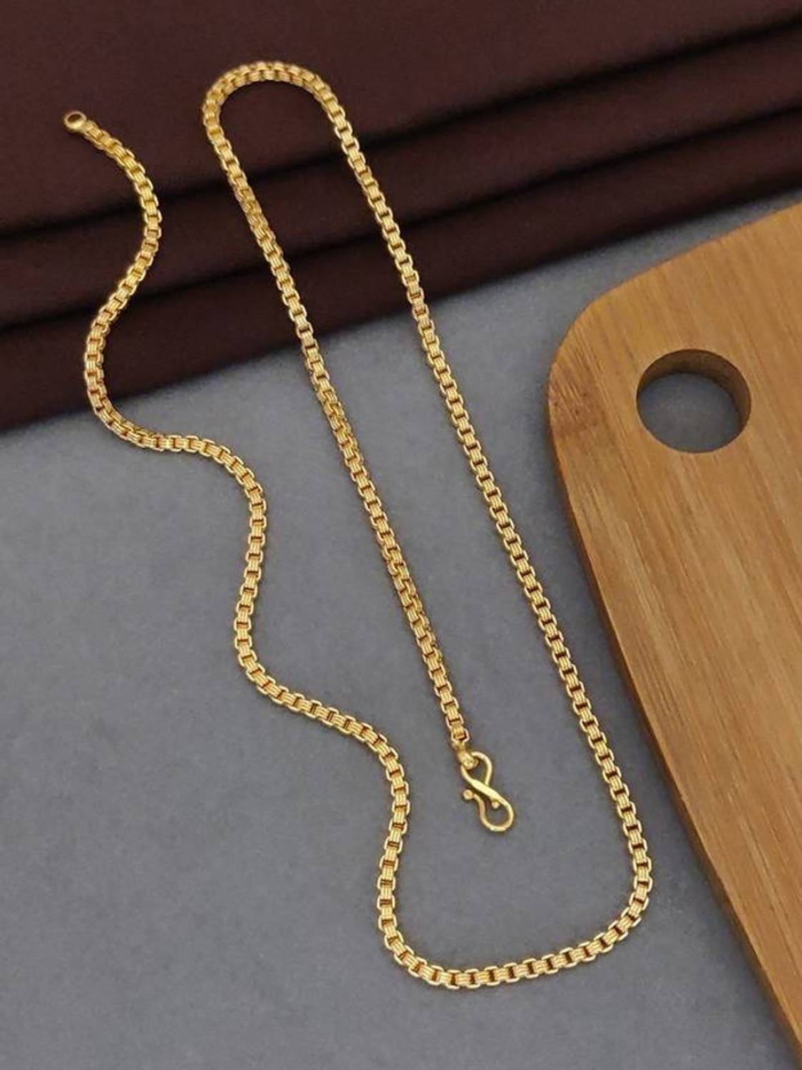 XAYIZ 1 gram High Quality Indian Polished “20” Inches Gold Chain