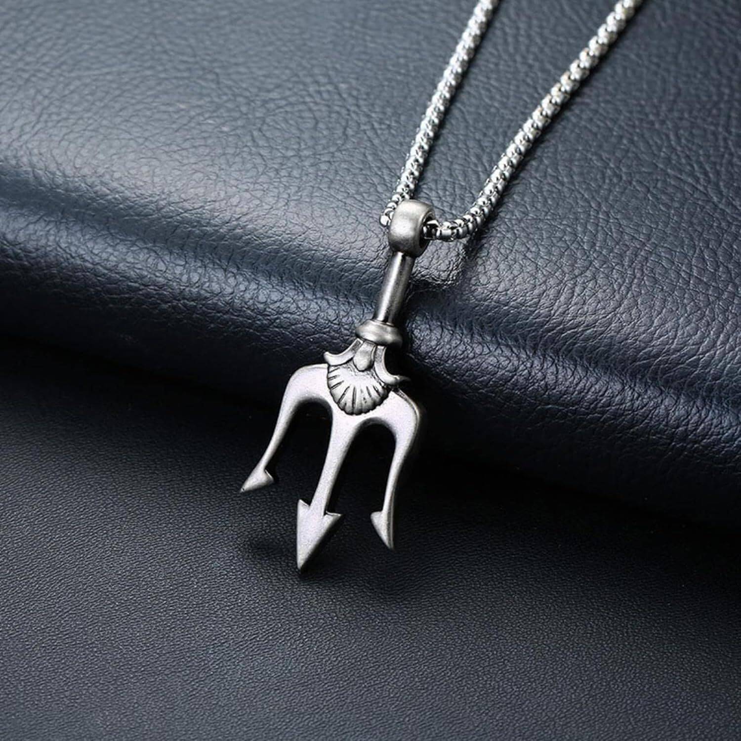 ANISA Anisa Mens Trident Shaped Stainless Steel Chain