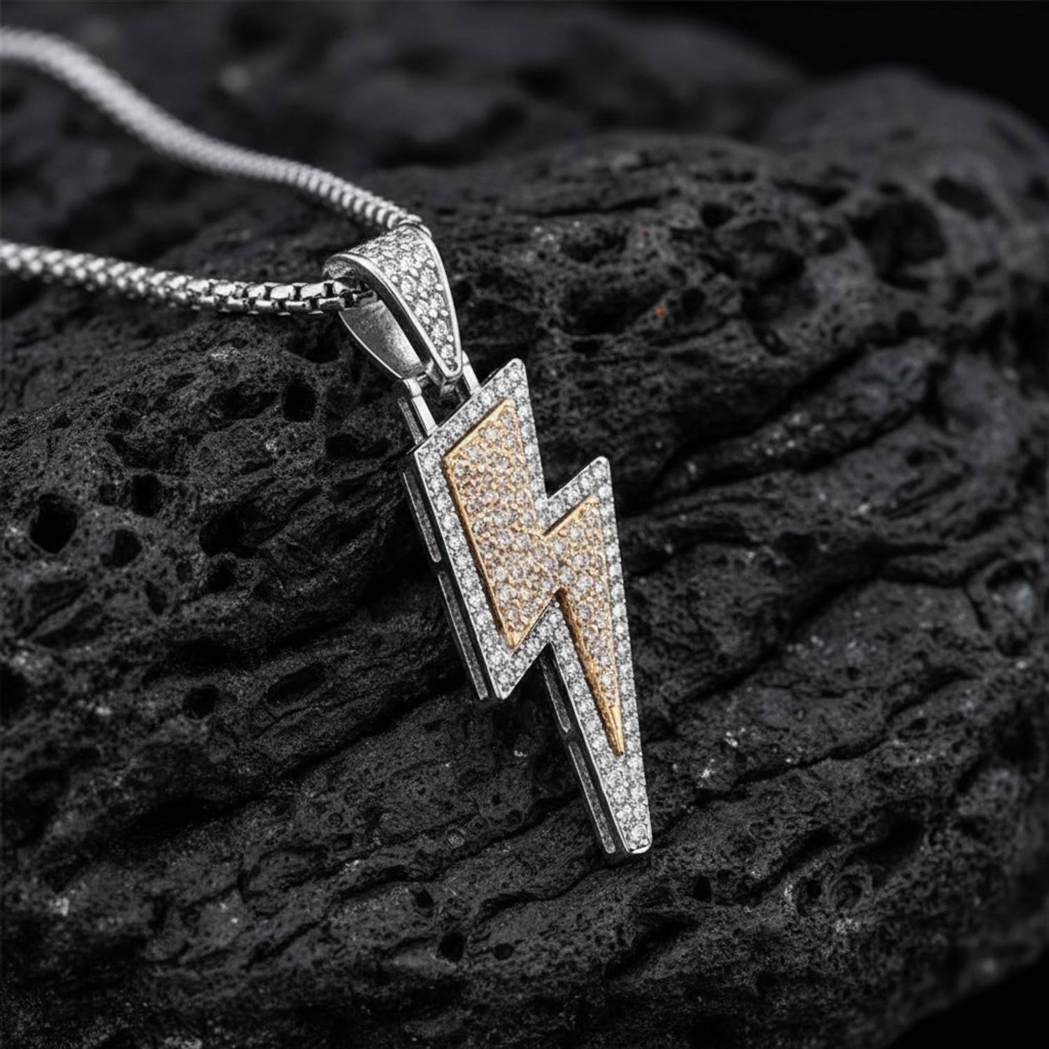 P.R.प्रिंट्स Stylish Lightning Bolt Pendant Chain - Image 3