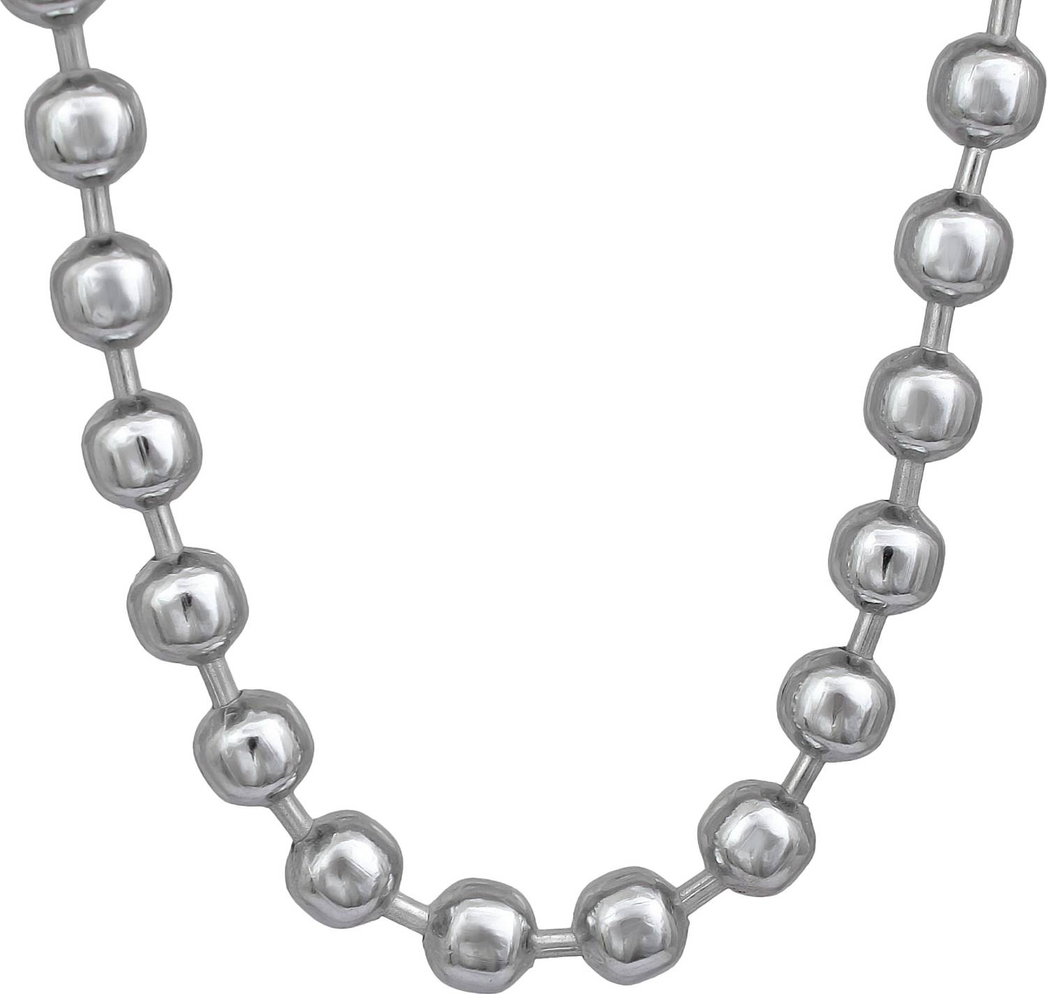 BRBRIK Stainless Steel Ball Chain, Fashion Pendant Chain Jewellery for Men and Women Silver Plated Alloy Chain