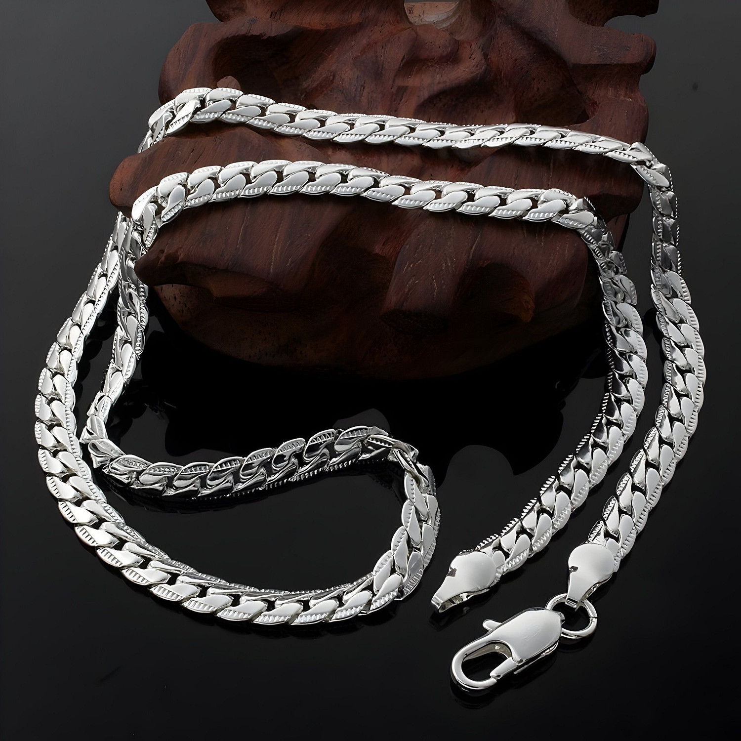 Image of Minprice Waterproof Pure Stainless Steel 6mm Patti Stylish Neck Chain Stainless Steel Chain