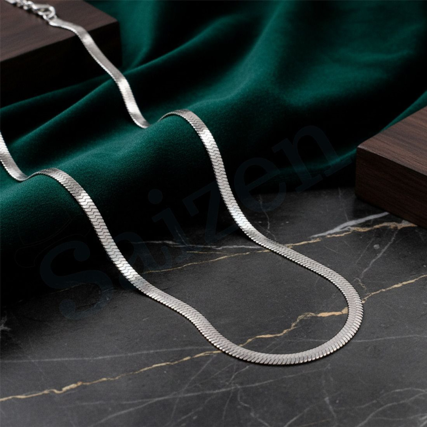 Image of SAIIZEN Silver plated Stainless Steel Snake Chain For Men And Boys Silver Plated Stainless Steel Chain
