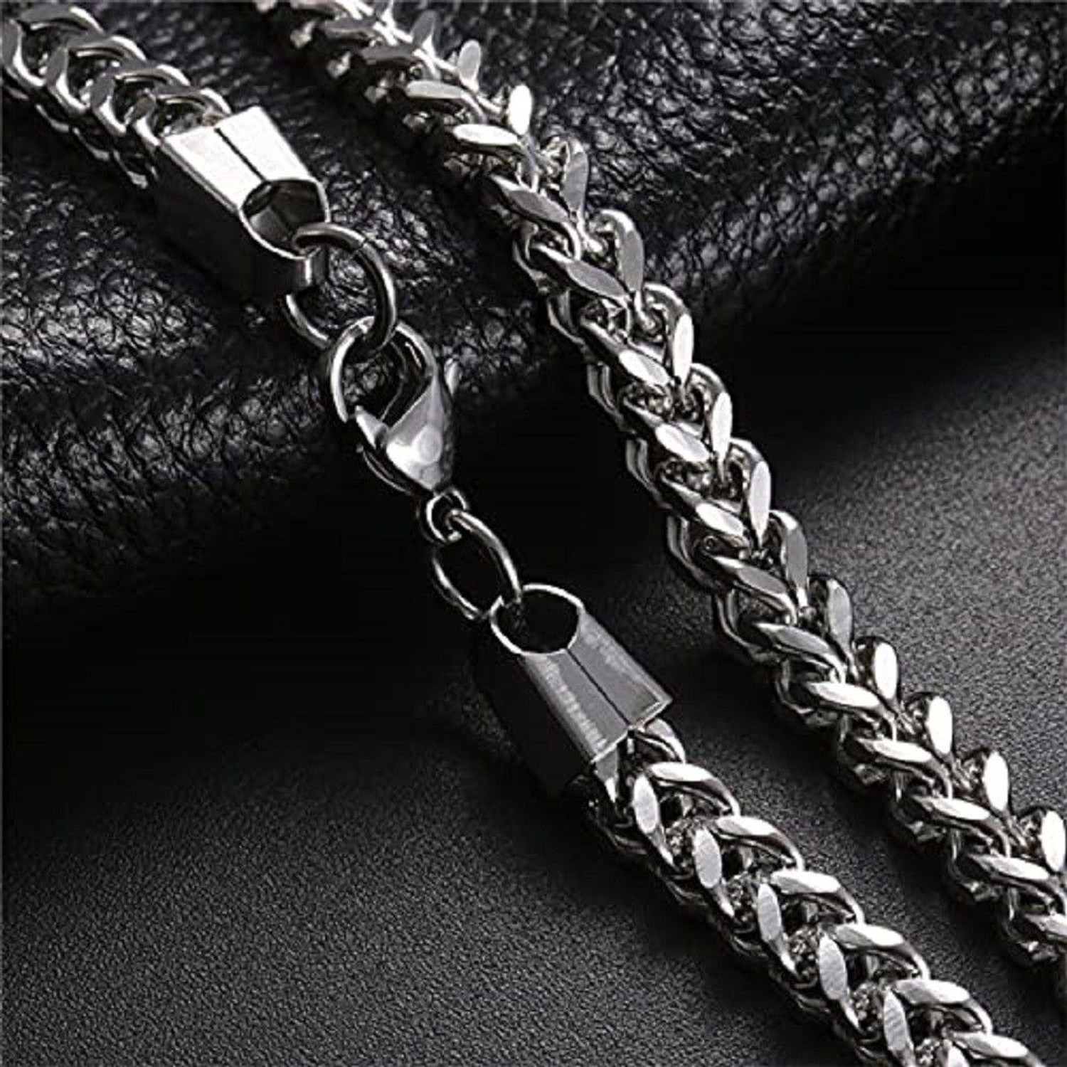 Image of Minprice High Quality Stainless Steel Silver 5mm Curb Necklace Chain for Men Boy Sterling Silver Plated Stainless Steel Chain