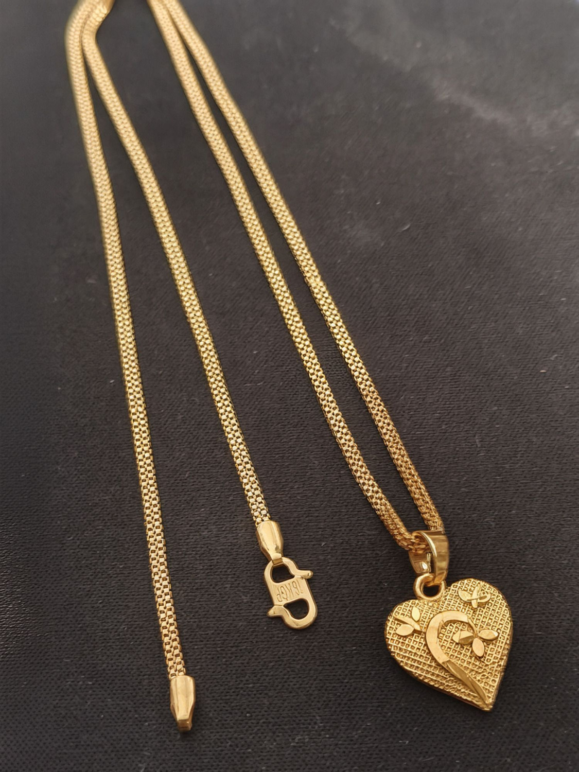 Image of HN JEWELLERY One Gram Gold Chain With Heart Pendant For Women And Girl 22 Inch Long Gold-plated Plated Brass Necklace