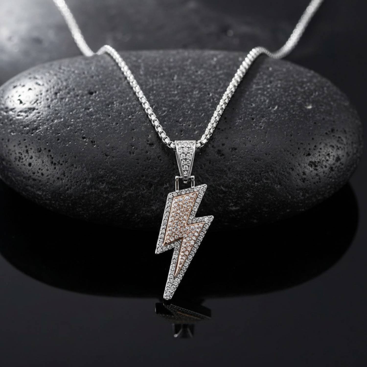 P.R.प्रिंट्स Stylish Lightning Bolt Pendant Chain - Image 1