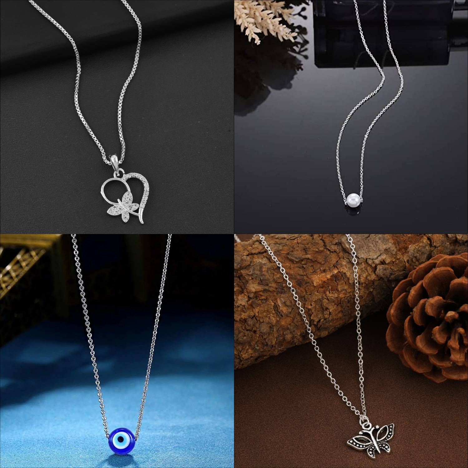 BOGHRA SALES Sterling Silver Necklace Set of 4 - Image 1