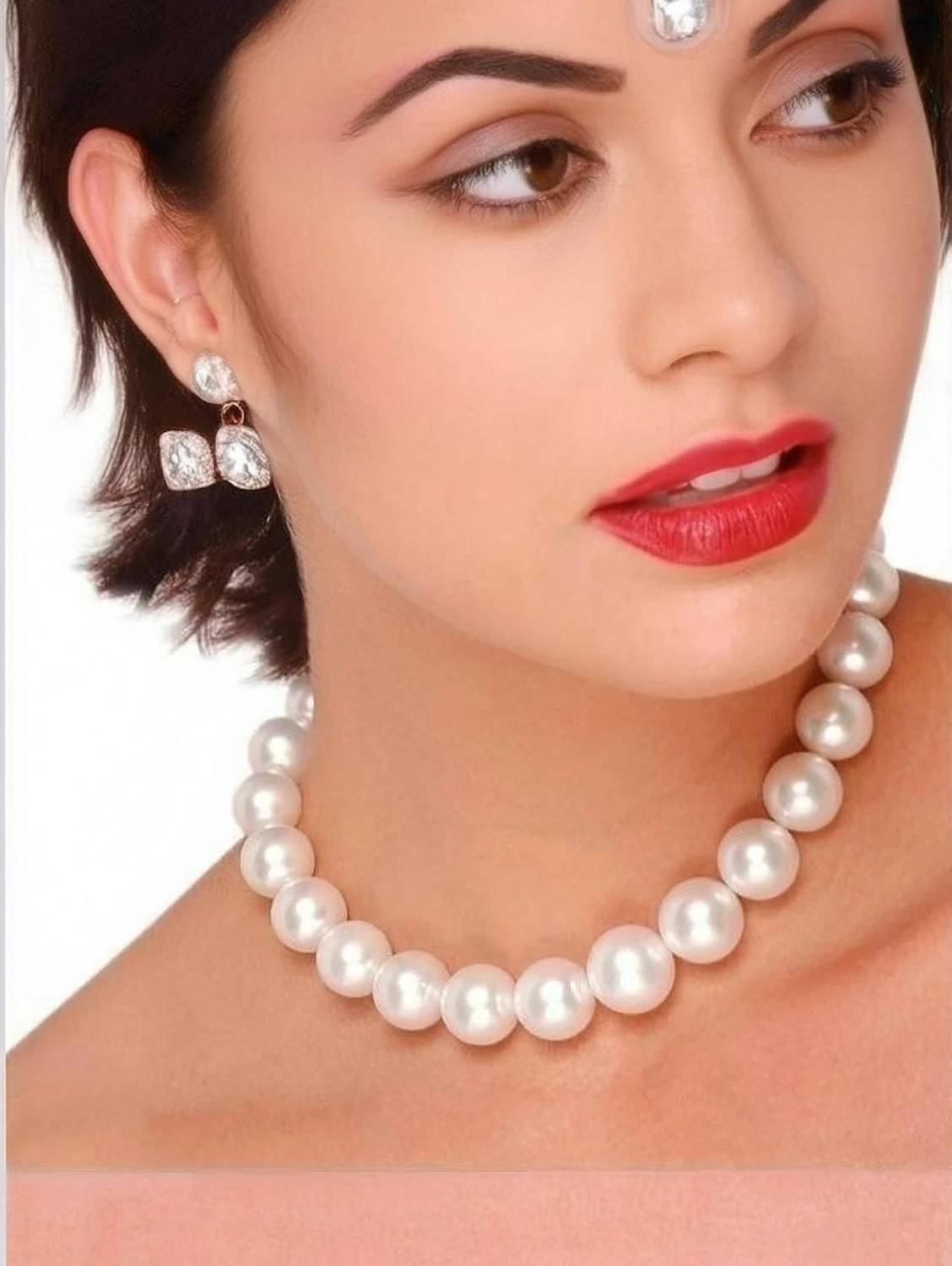 Agrawal Sales Designer women necklace(without earrings) Pearl Gold-plated Plated Alloy Necklace