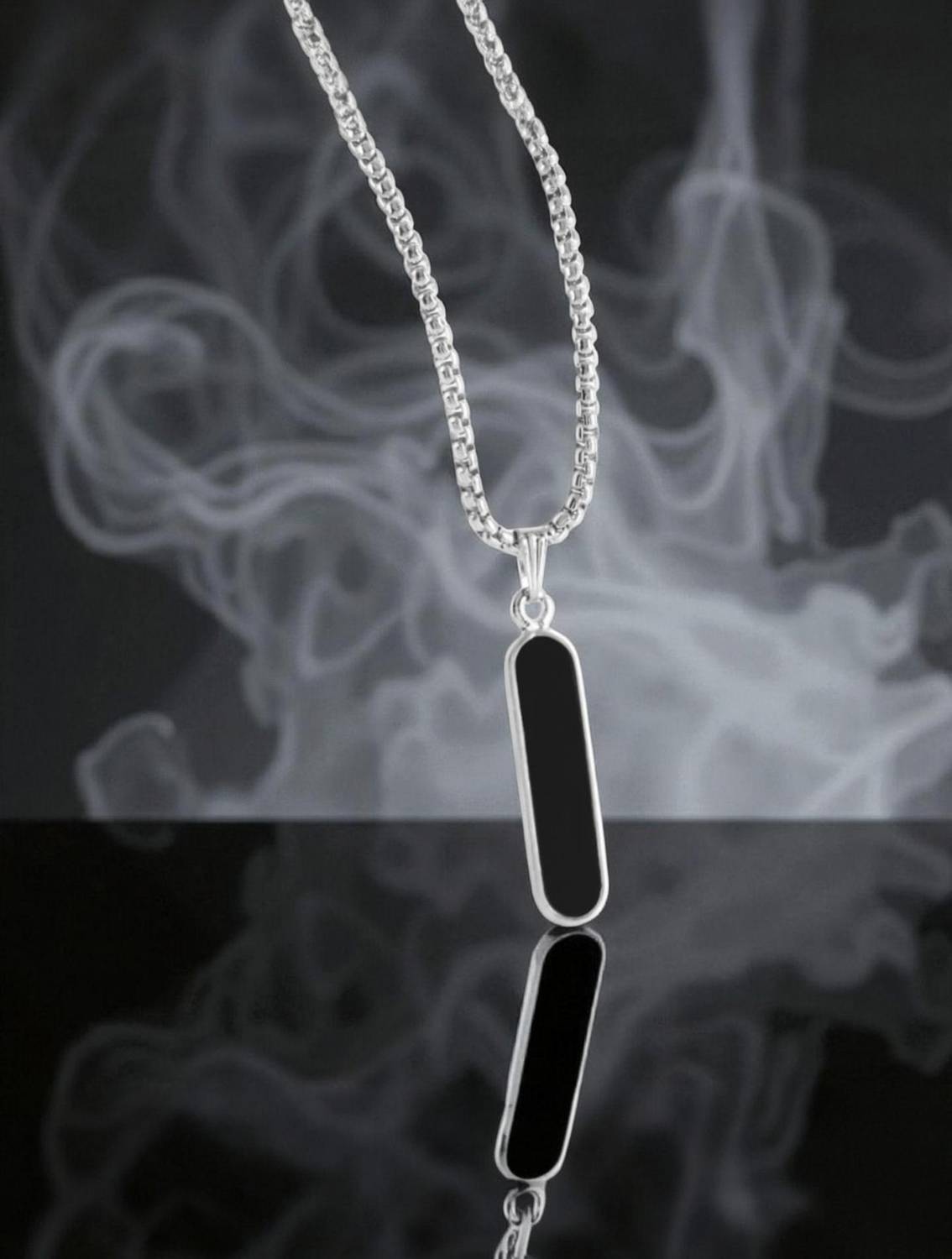 ASTROHIVE chain with long black locket for men Stainless Steel Chain