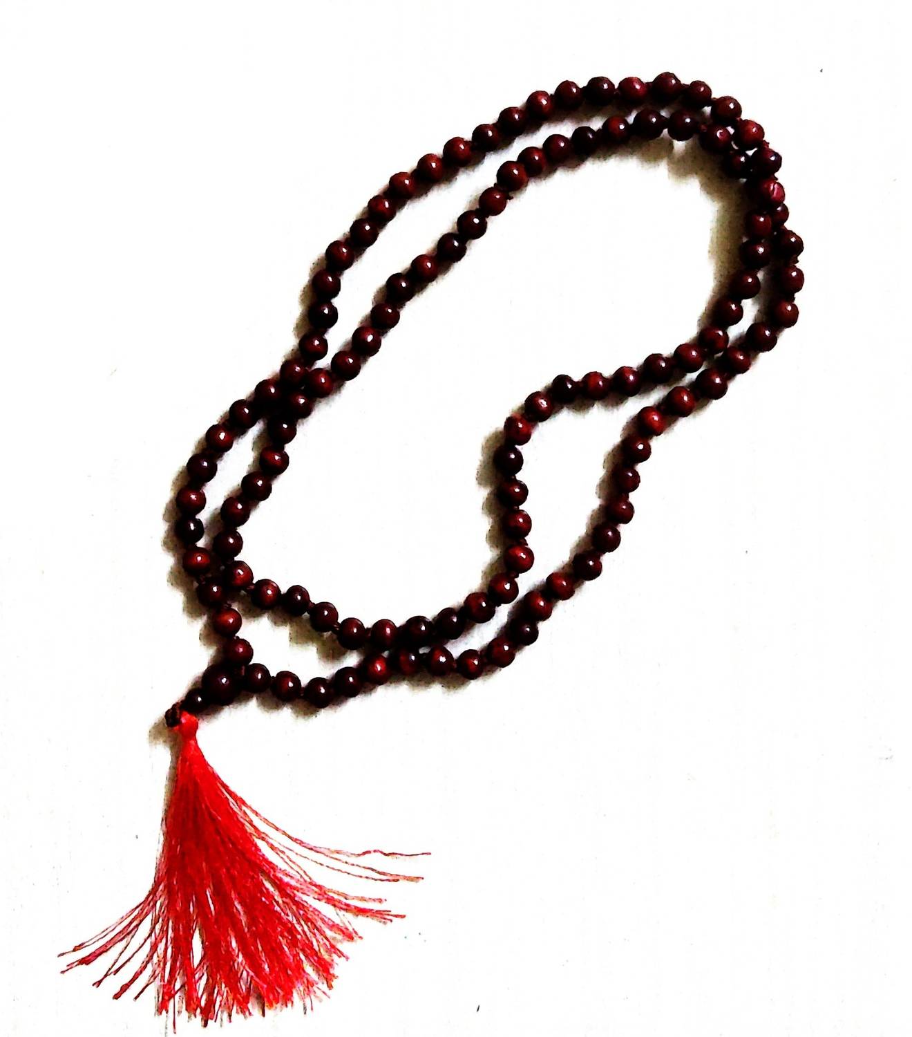 Akshayshree Sales Red Sandalwood Mala Lal Spiritually Energized Chandan Mala with 108 Beads Dori Chain