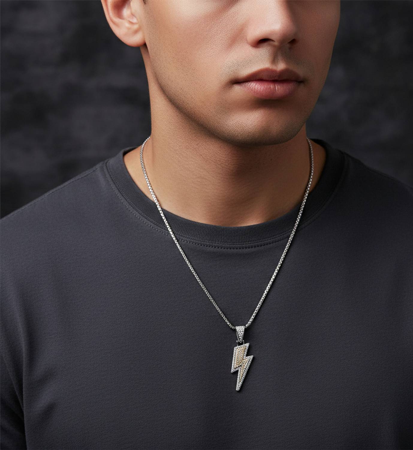 P.R.प्रिंट्स Stylish Lightning Bolt Pendant Chain - Image 5