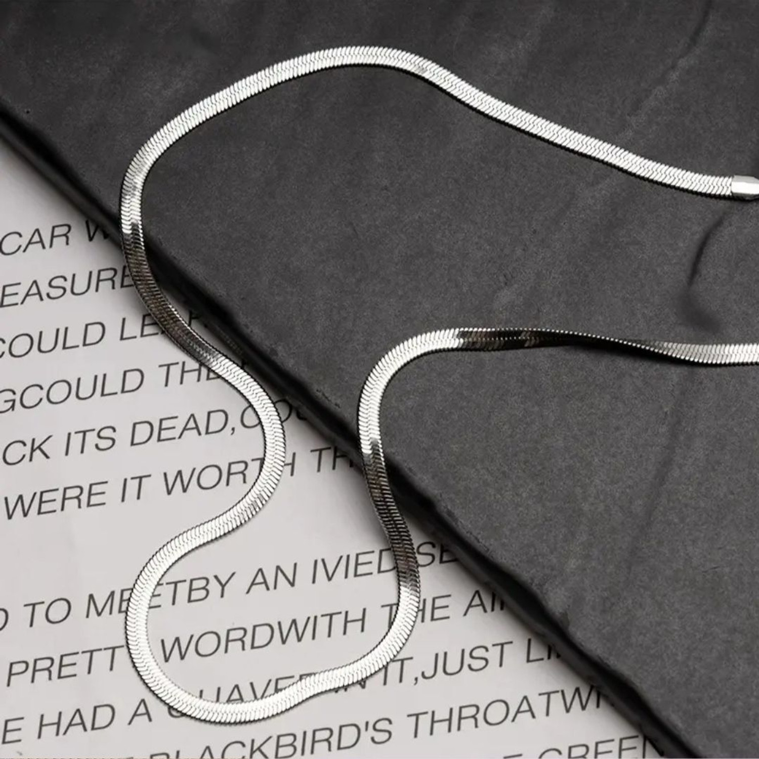 Image of Devora Anti Tarnish Plain Silk Design 3mm Silver Plated Neck Chain Silver Plated Stainless Steel Chain