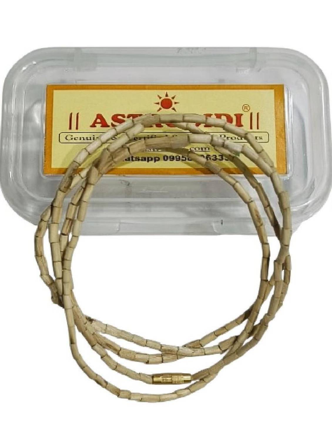 Astrodidi Original Vrindavan Dham Tulsi Kanthi Royal Mala with White Beads Wood Chain