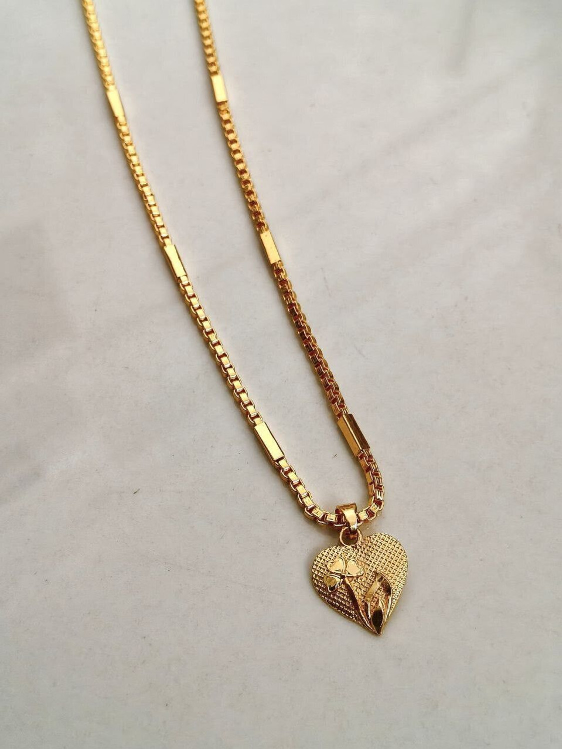 Image of HN JEWELLERY One Gram Gold Plated Chain Pendant Jewellery For Women And Girl 24 Inch Long Gold-plated Plated Brass Chain
