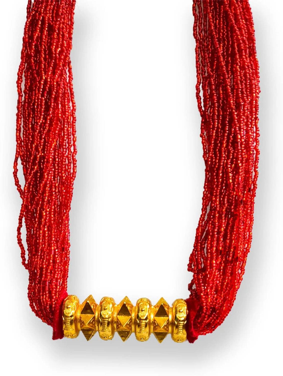 Celestial Charms PREMIUM QUALITY Nepali Traditional Tilhari Pote Gold Plated Necklace Gold-plated Plated Brass, Alloy Necklace