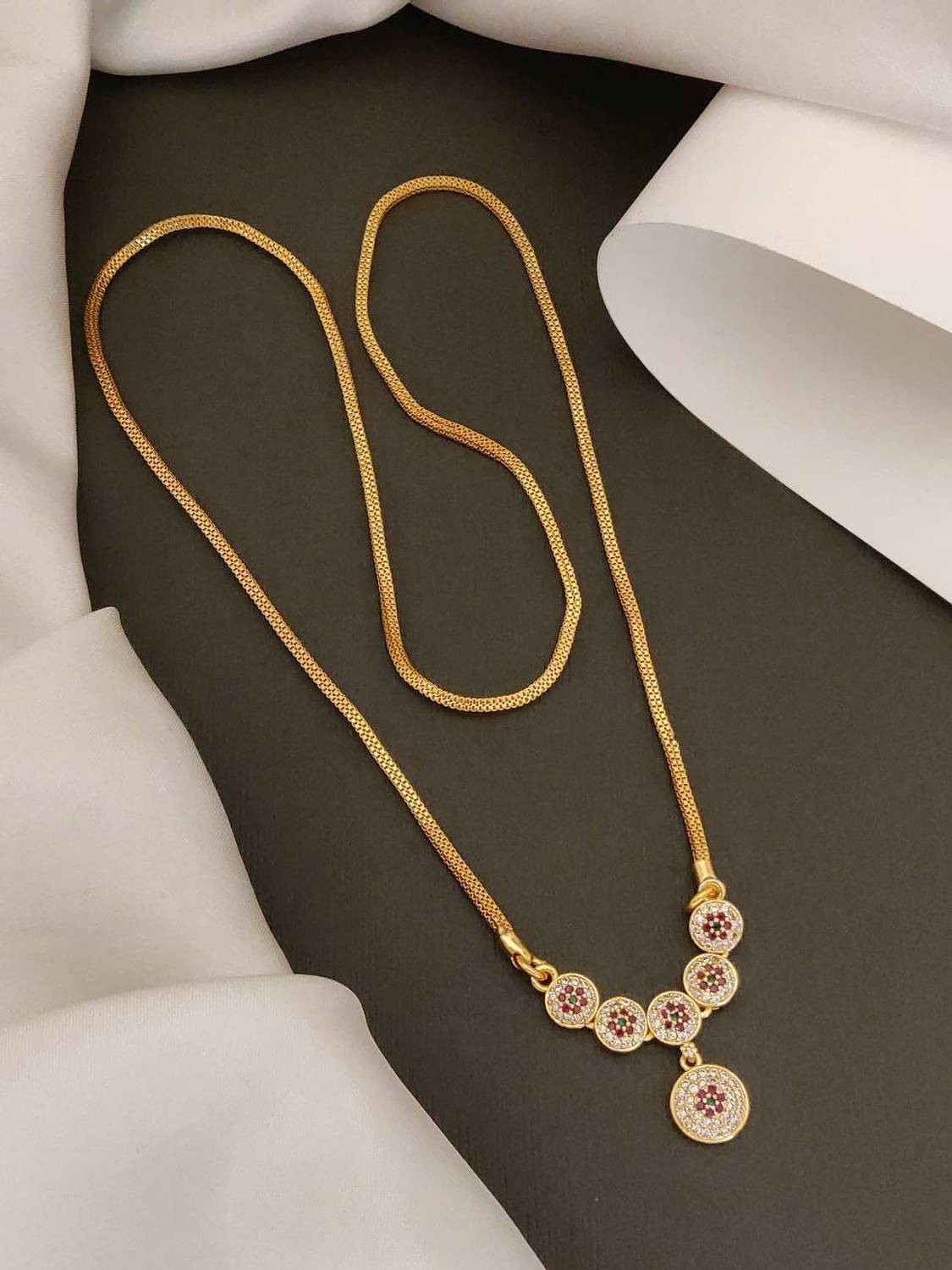 Aditya Enterprise Brass Gold-plated Gold Jewellery Set