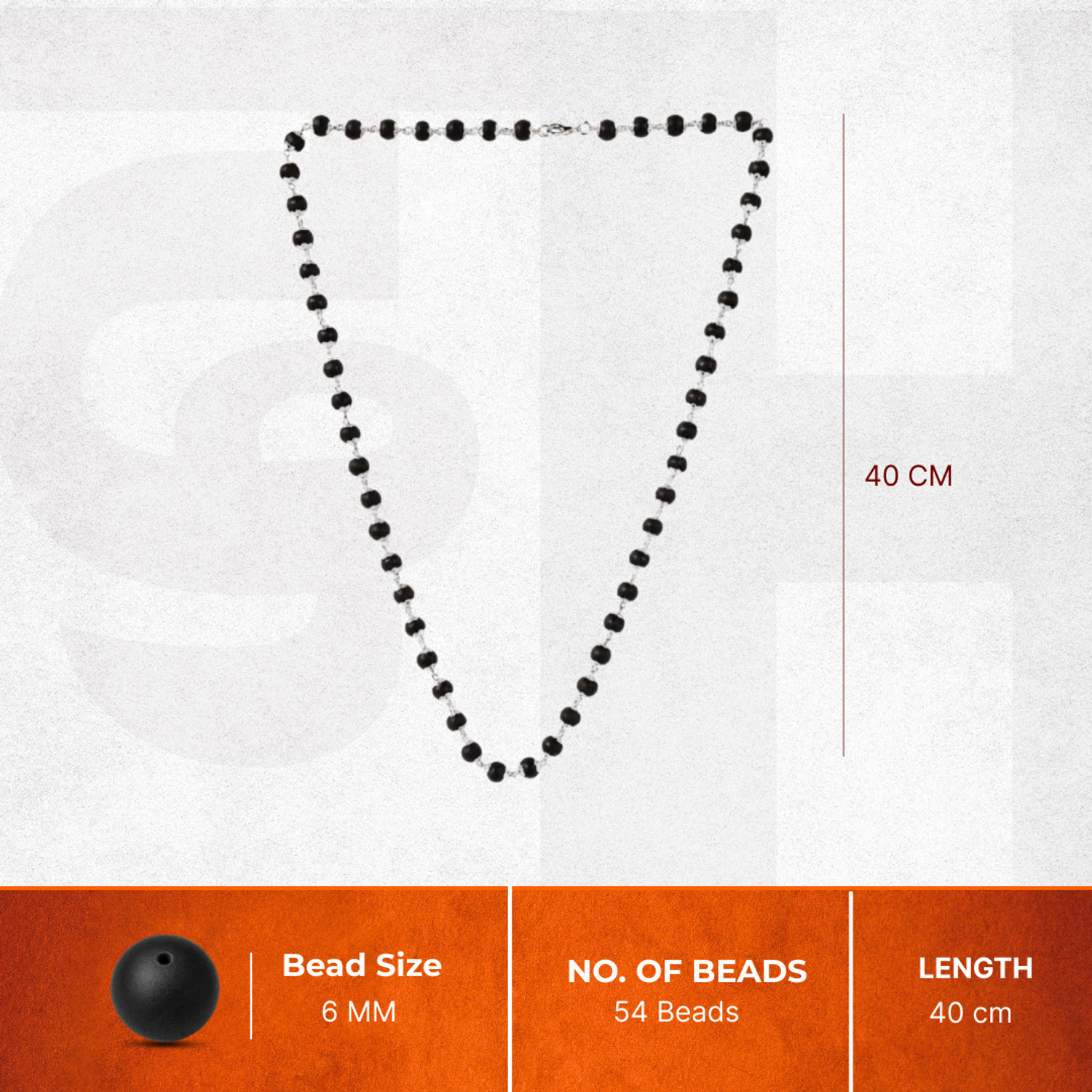 Image of DIVINE HINDU Karungali Malai Copper 54 Beads Necklace | Original Black Ebony Wood Lab Tested Wood Necklace
