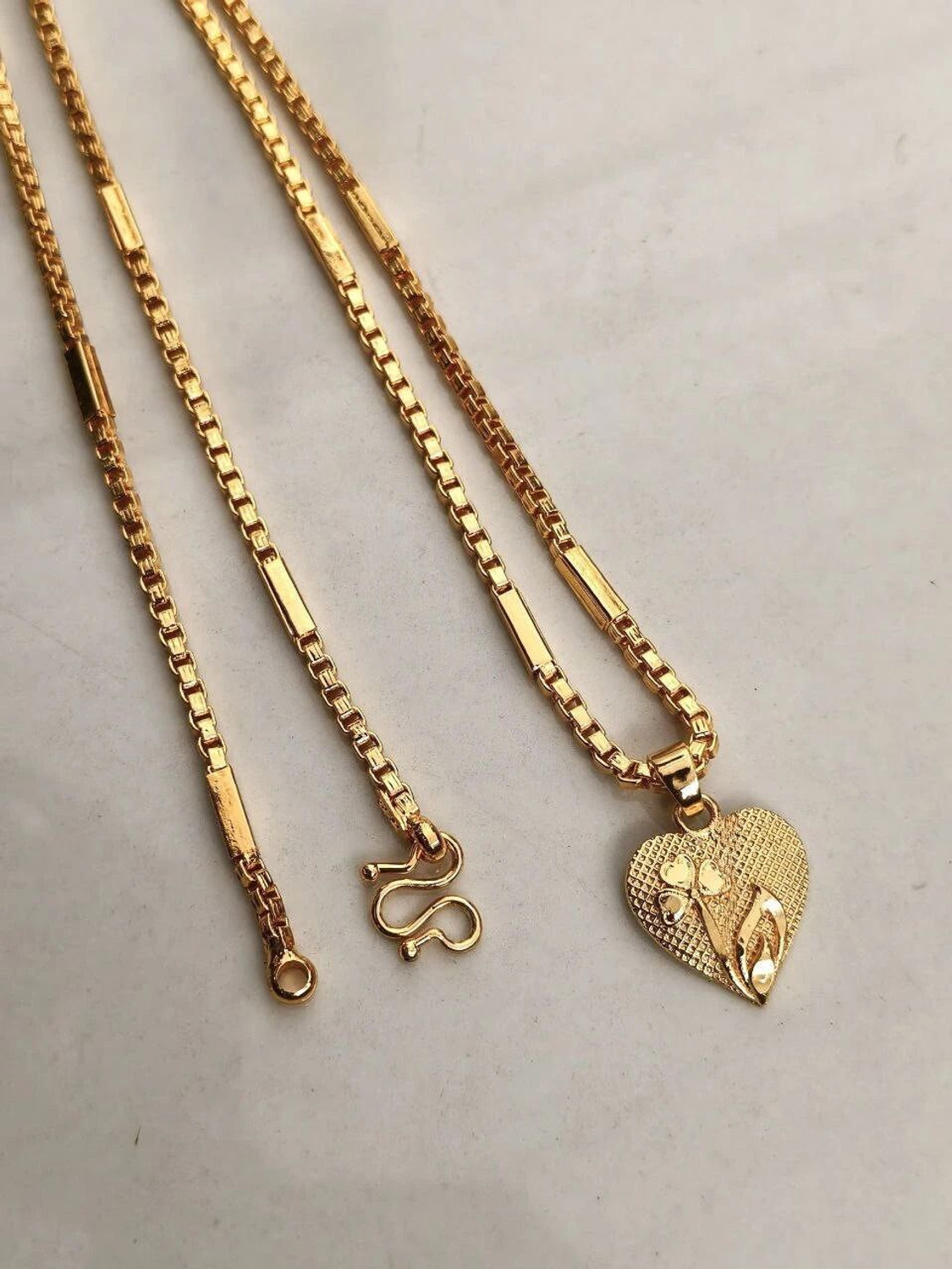 Image of HN JEWELLERY One Gram Gold Plated Chain Pendant Jewellery For Women And Girl 24 Inch Long Gold-plated Plated Brass Chain