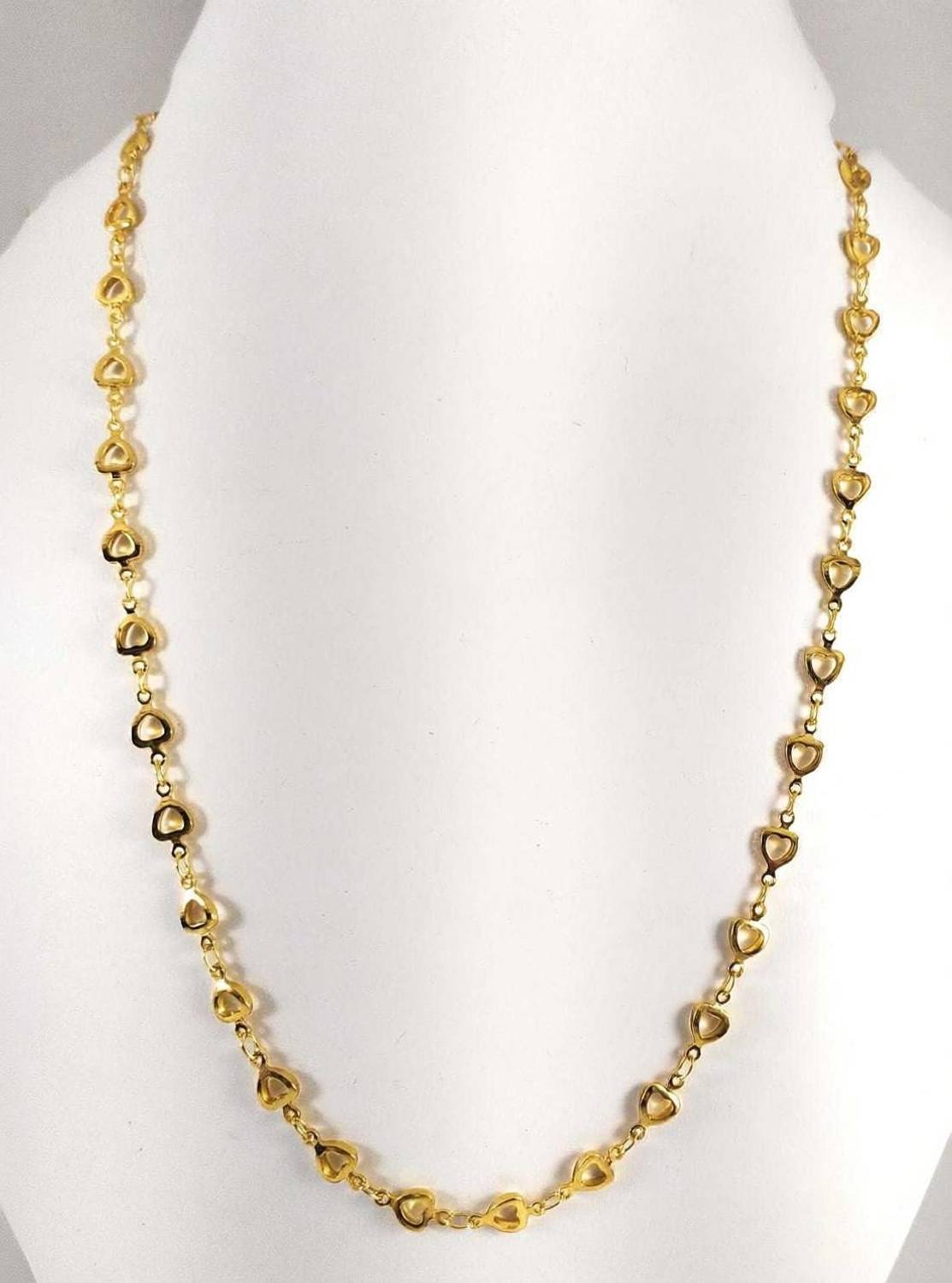 AFJ GOLD One Gram Gold Plated Traditional Trendy 18'' Short Chains for Womens & Girls. Gold-plated Plated Copper Chain