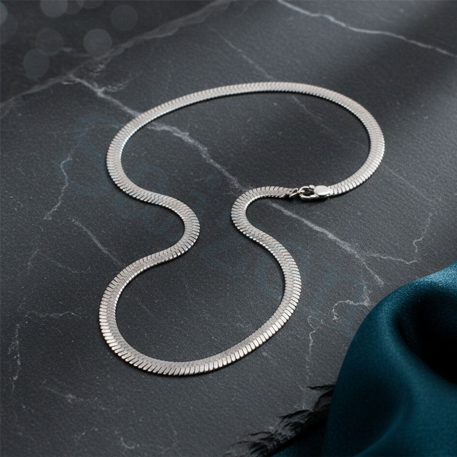 Image of SAIIZEN Silver plated Stainless Steel Snake Chain For Men And Boys Silver Plated Stainless Steel Chain