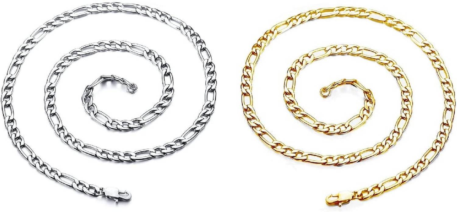 Crazy Fashion Combo of Gold & Silver Color Chain for Men Stainless Steel Chain