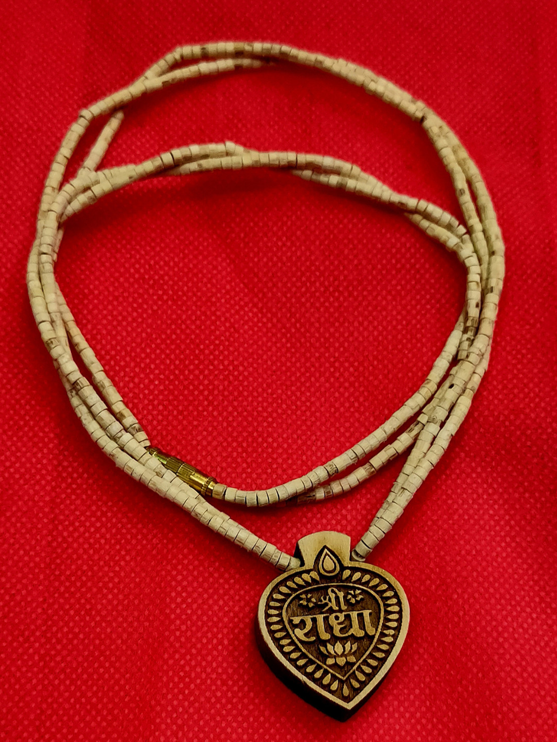 Image of Radheshyam Murlidhar Tulsi Mala Wale Pure Tulsi kanthi with Radha pandal & two rounds kanthi Wood Chain