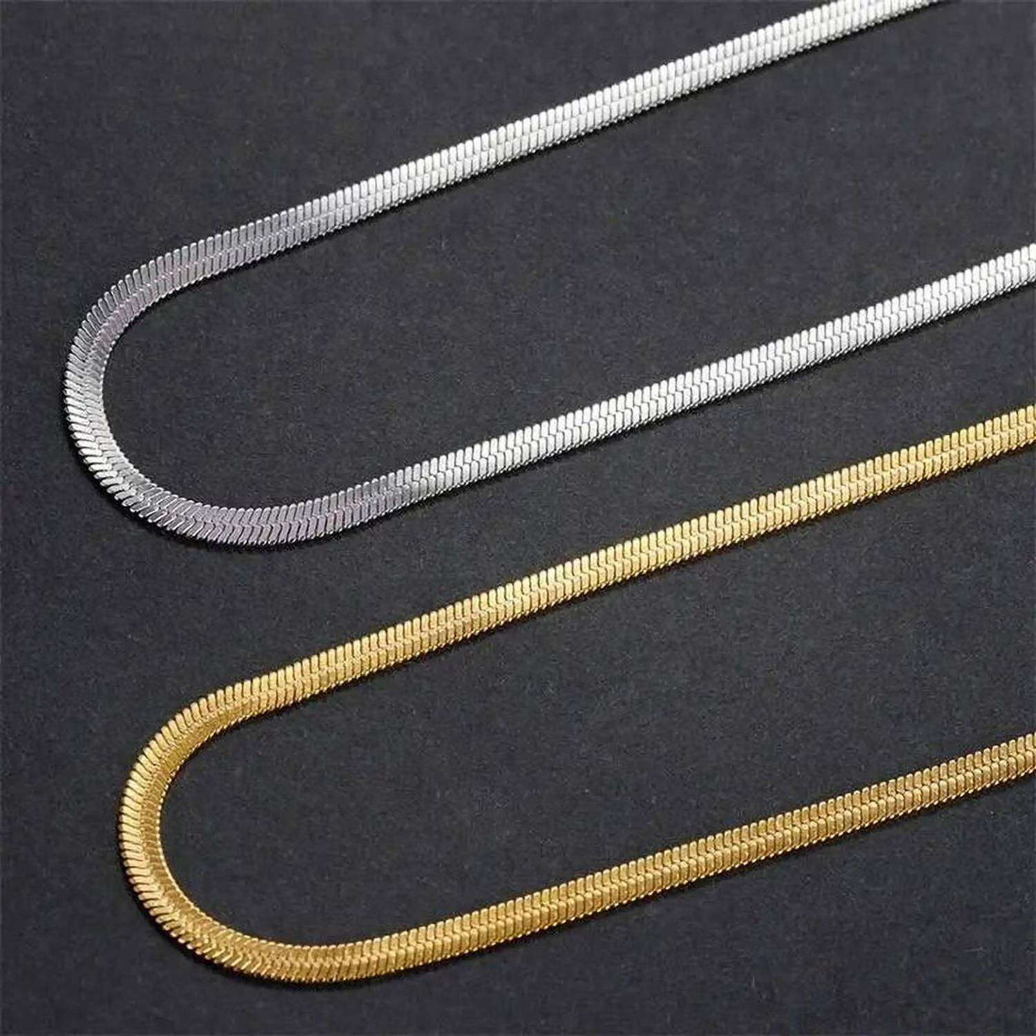 Faizam Snake Chain Combo - Silver & Gold