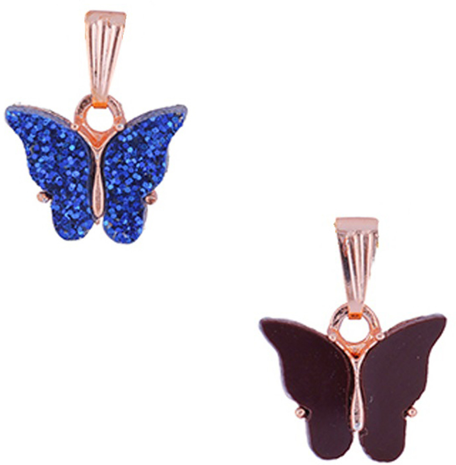 Image of Dressberry jewellery one gram gold plated butterfly shapde combo chain and pendant Amber Gold-plated Plated Brass Chain