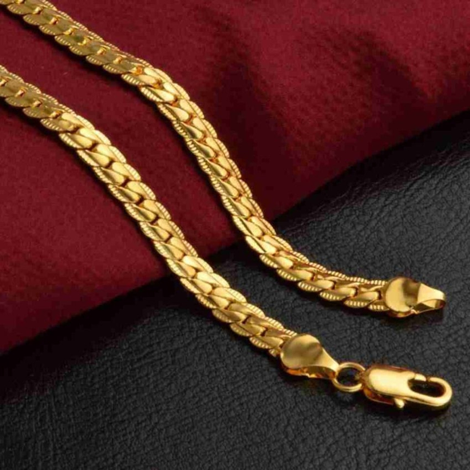 Image of Litchi Classic 316L Stainless Steel Silver for Men Gold-plated Plated Stainless Steel Chain