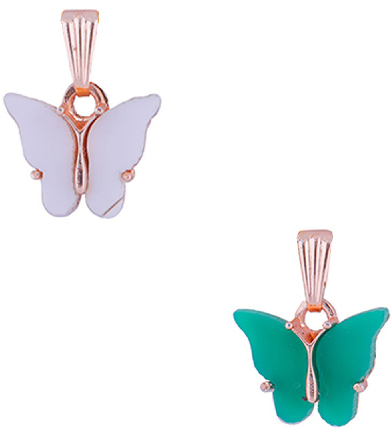 Image of Dressberry jewellery one gram gold plated butterfly shapde combo chain and pendant Amber Gold-plated Plated Brass Chain