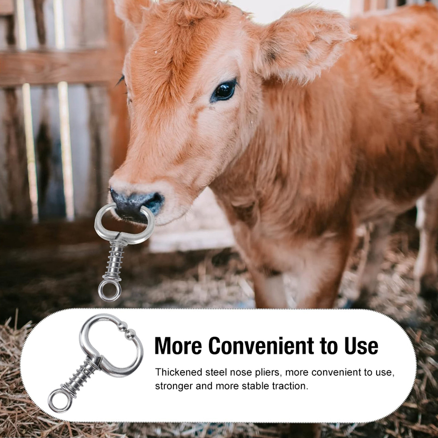 Image of HASTHIP Cattle Nose Ring Stainless Steel Detachable Clip-on Ring Needle Burner
