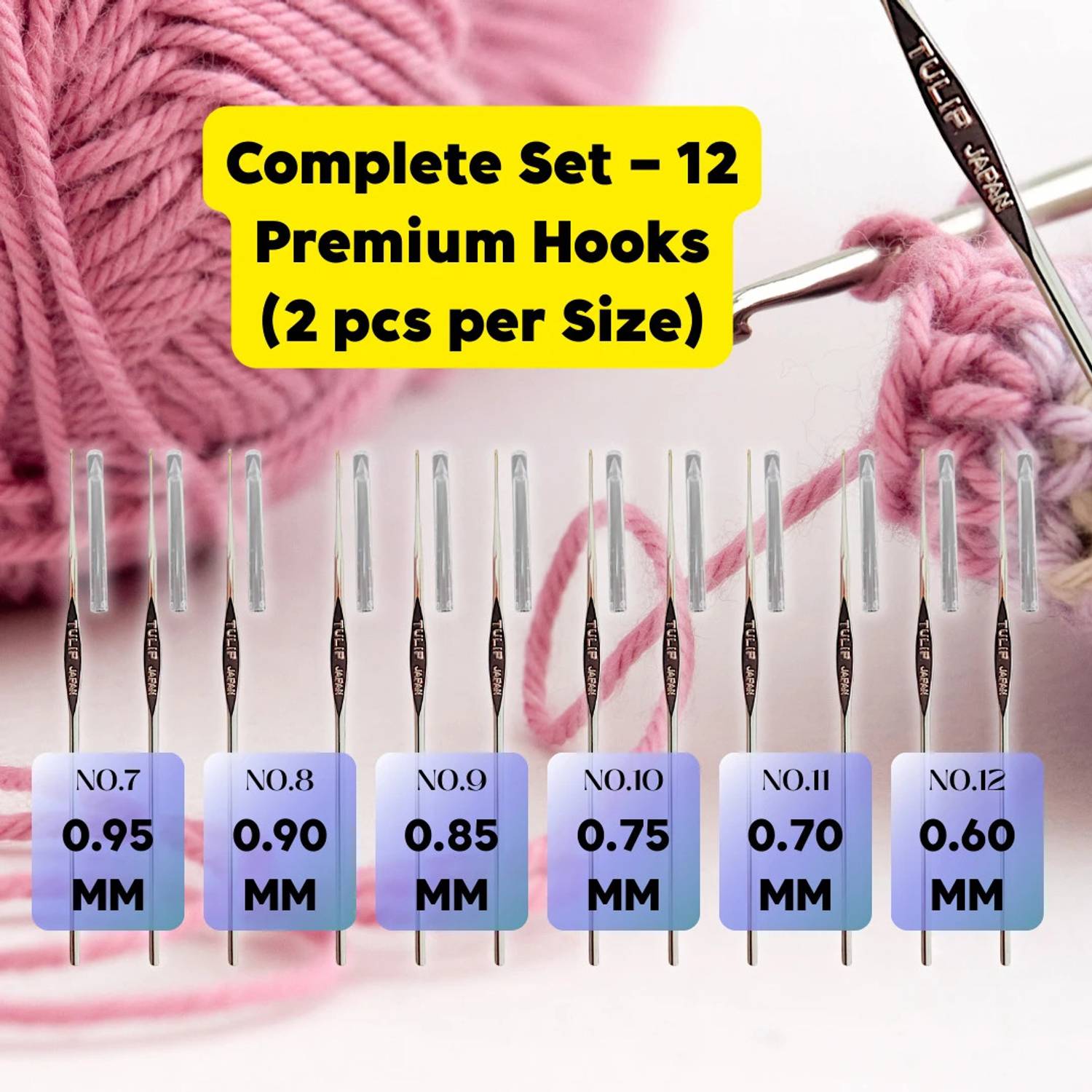 ADW CRAFT'S Tulip Crochet Hook Set –12 Pcs (2 Each in Sizes No. 7
