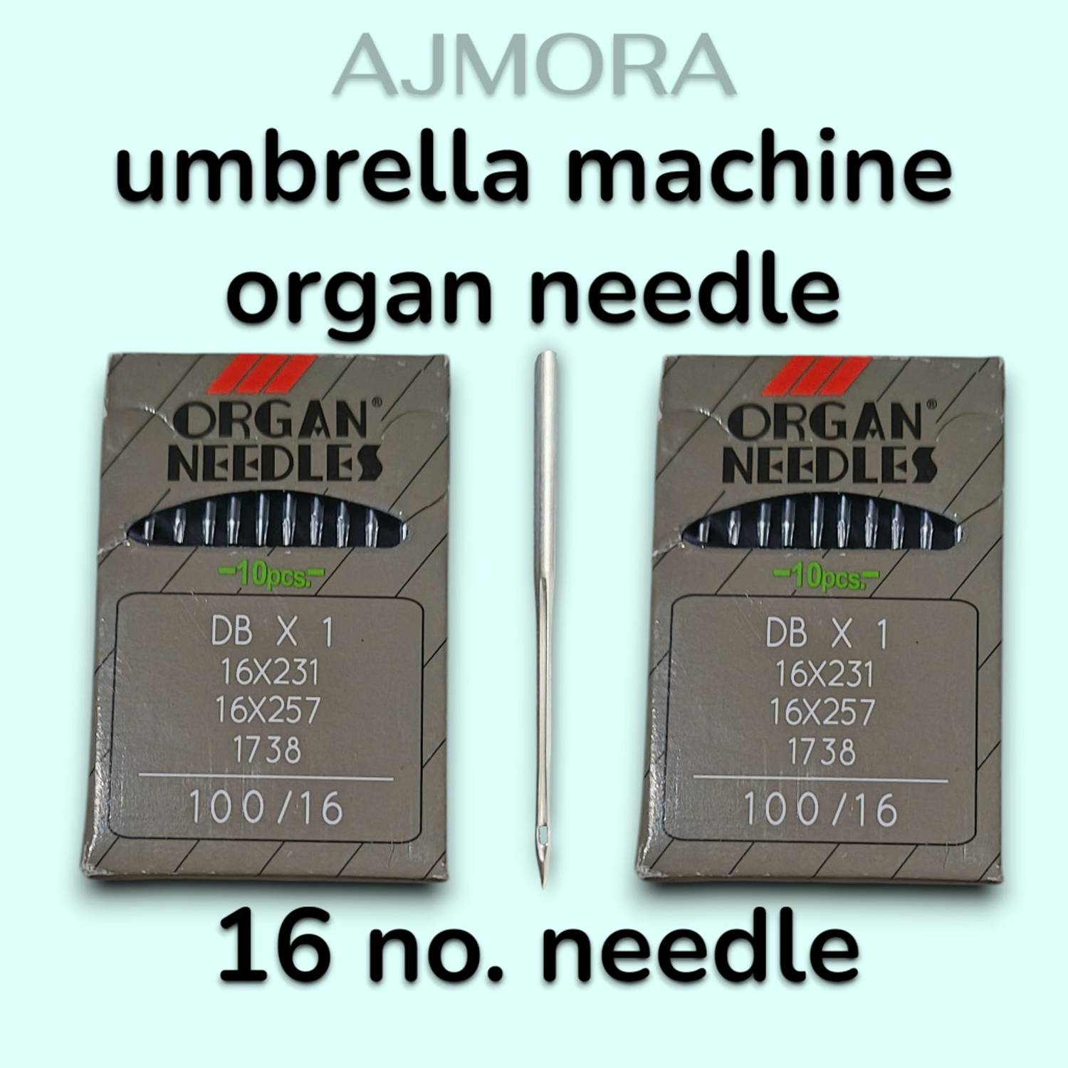 AJMORA AJMORA Organ Original Umbrella Machine Needles Size 16 (100/16 |2 pack Machine Sewing Needle