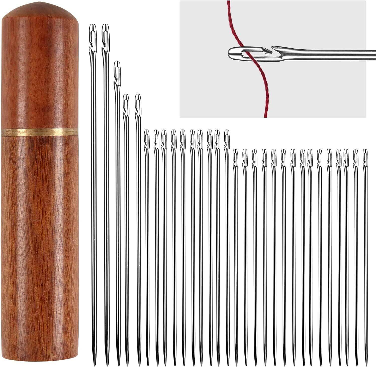 Ashmakam 30pcs Easy Thread Needle Kit – For Crochet, Punch Needle & Embroidery Hand Sewing Needle