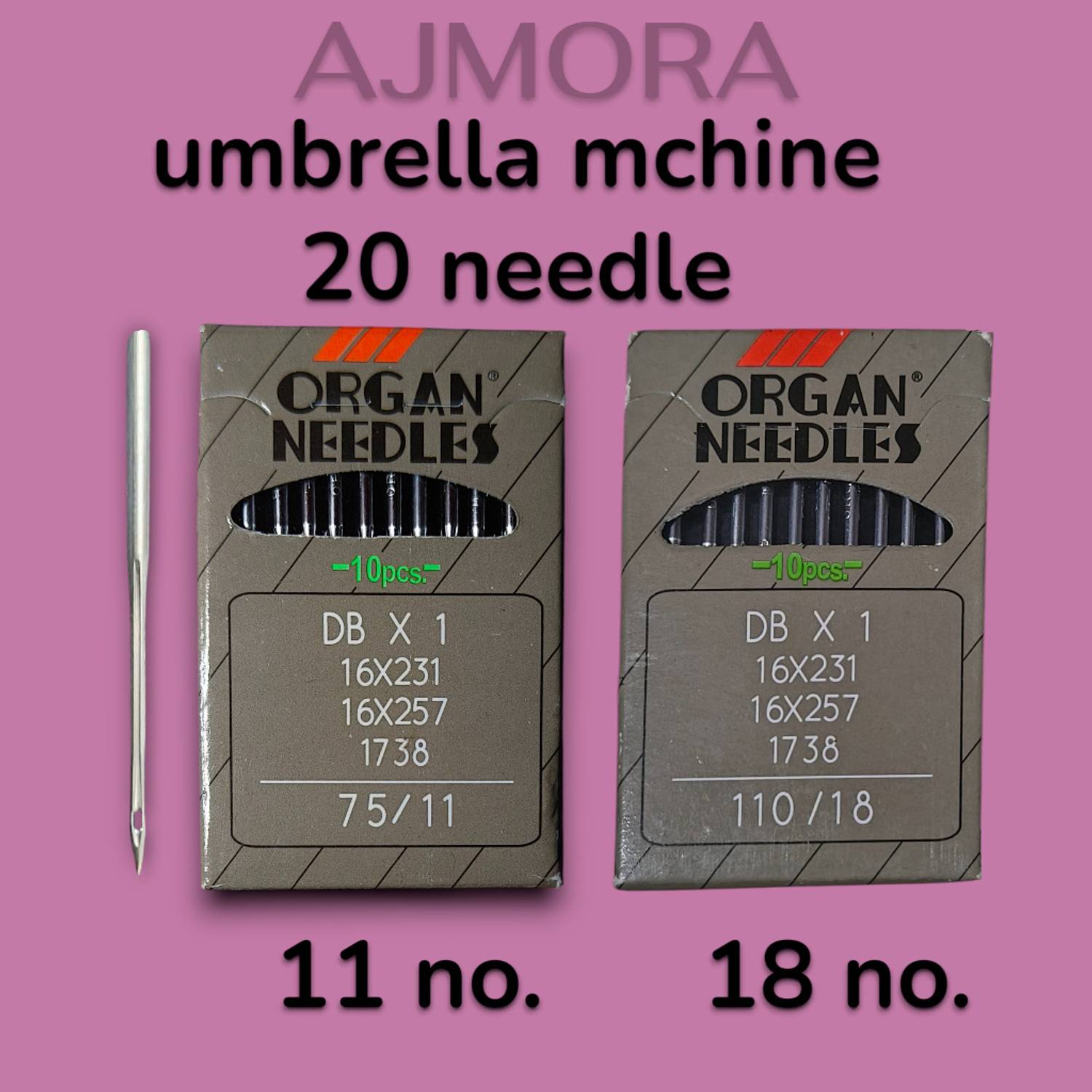AJMORA AJMORA Organ Original Umbrella Machine Needles | Size 11 (75/11) Size 18(110/18) Machine Sewing Needle