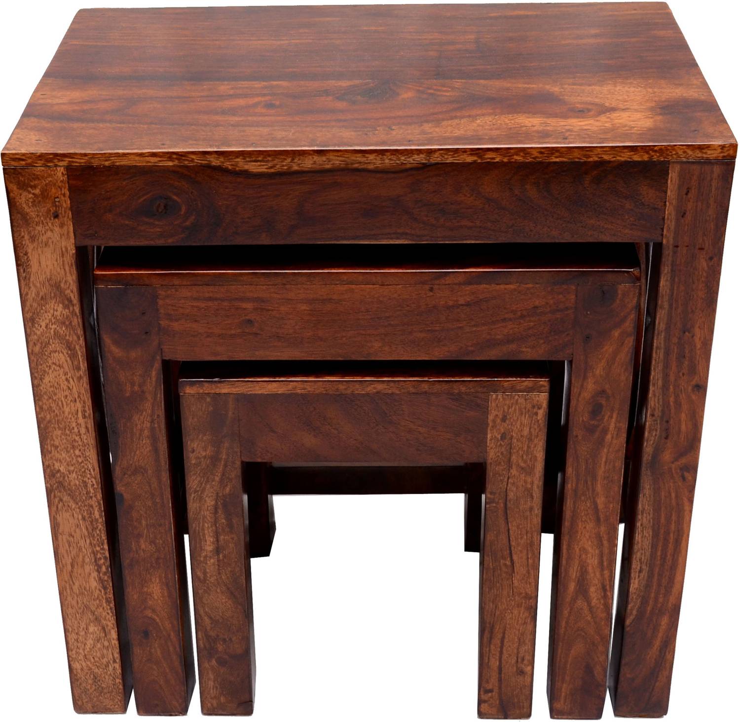 Woodware Wooden Nesting Table Set for Living Room Space Saving