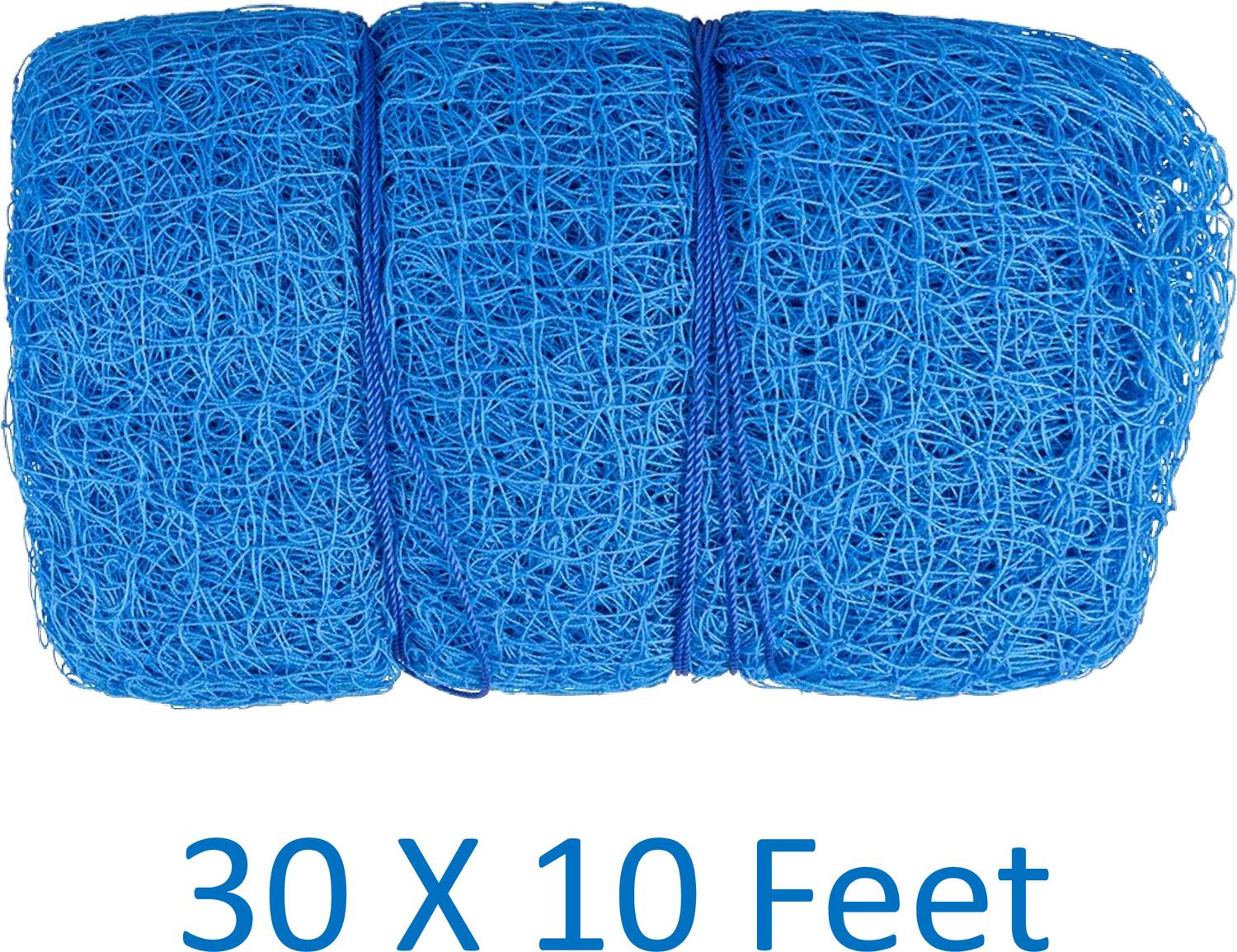 blumax Cricket Practice Net – 30 × 10 ft (Blue) – Heavy Duty Nylon Cricket Net